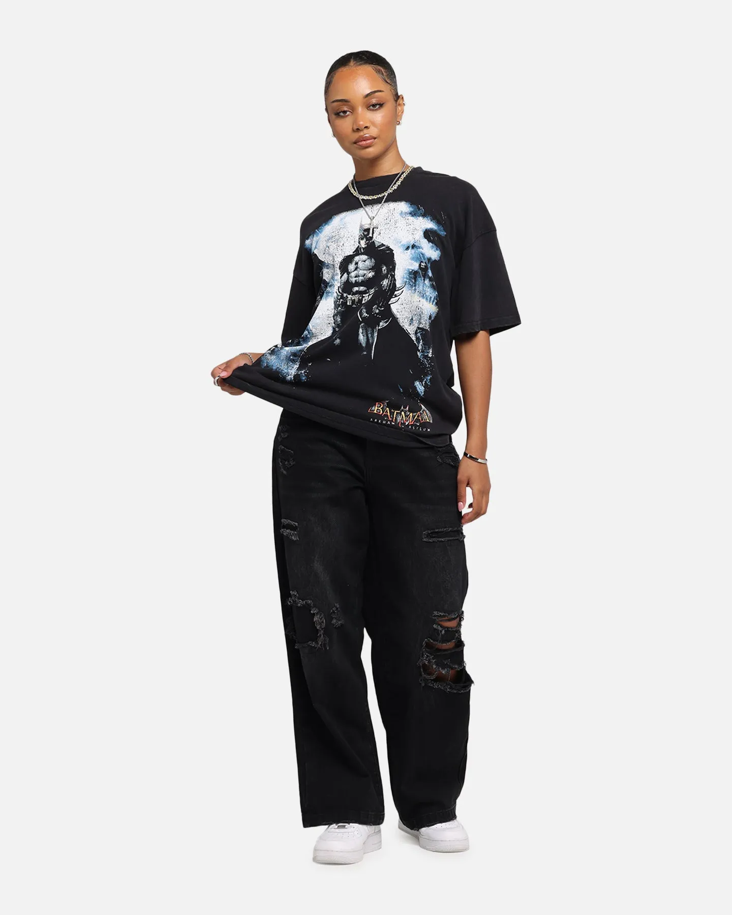 73 Studio X DC Batman Arkham Asylum Vintage T-Shirt Black Acidwash