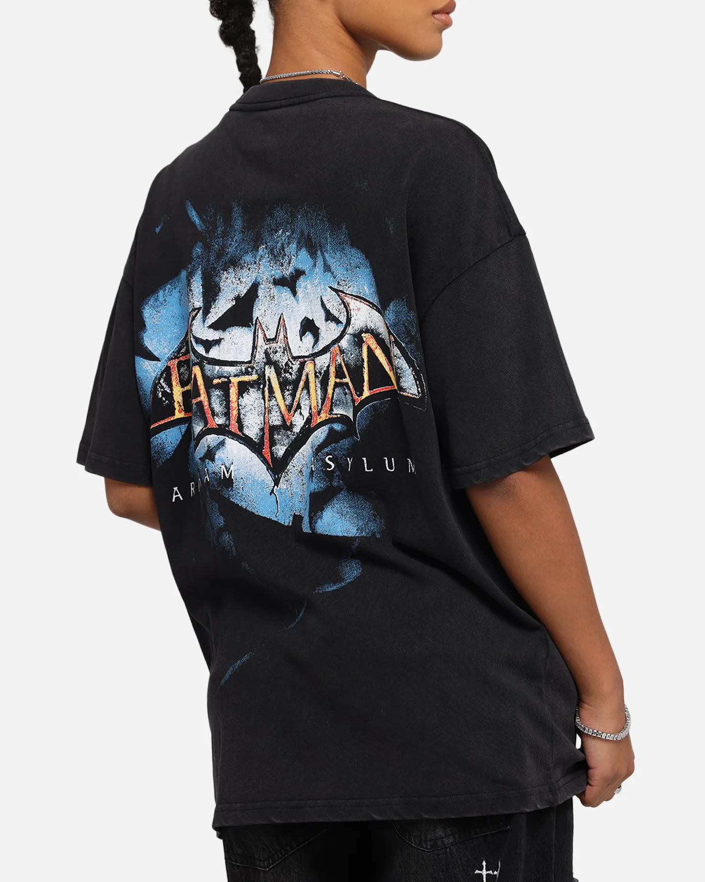 73 Studio X DC Batman Arkham Asylum Vintage T-Shirt Black Acidwash