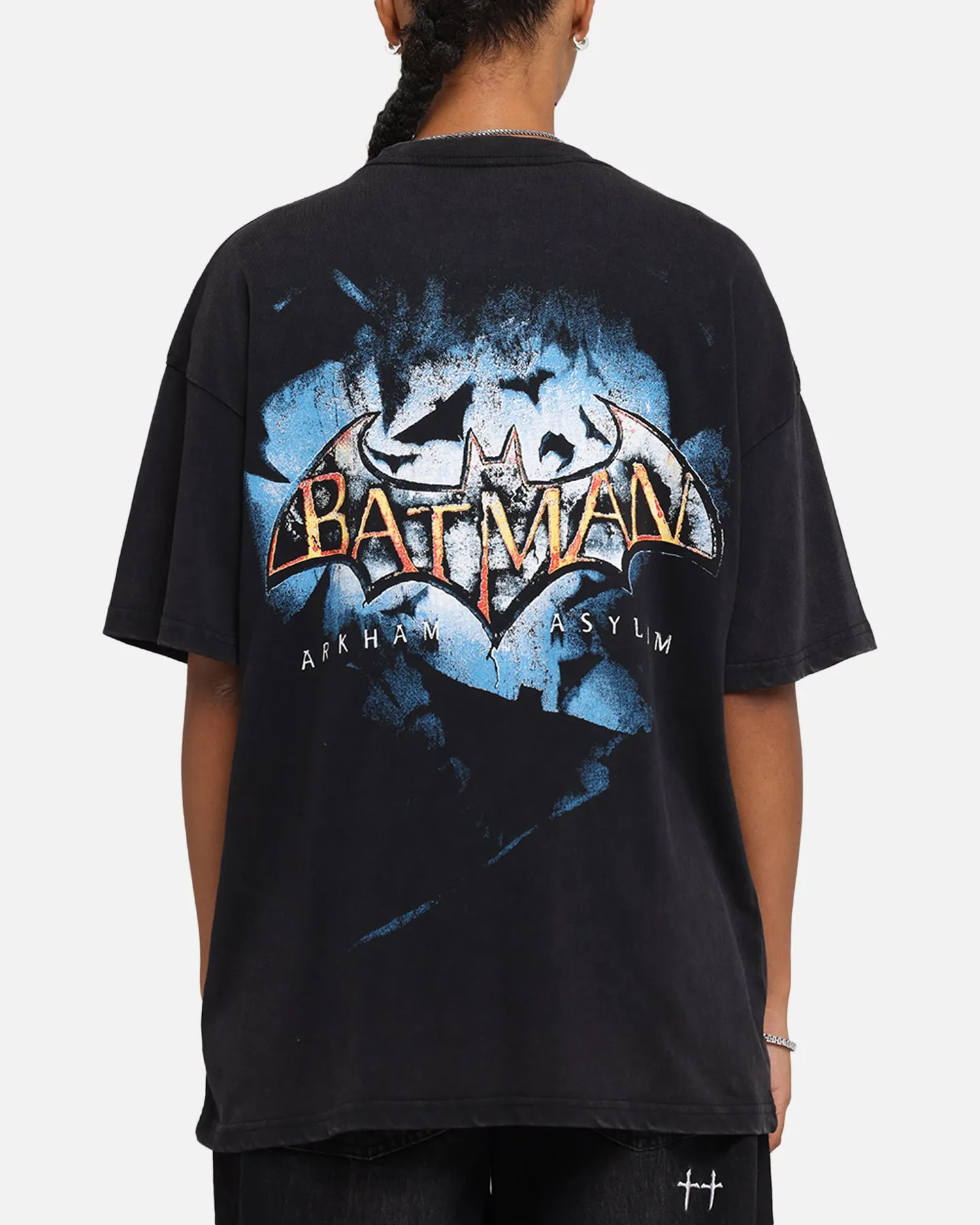 73 Studio X DC Batman Arkham Asylum Vintage T-Shirt Black Acidwash