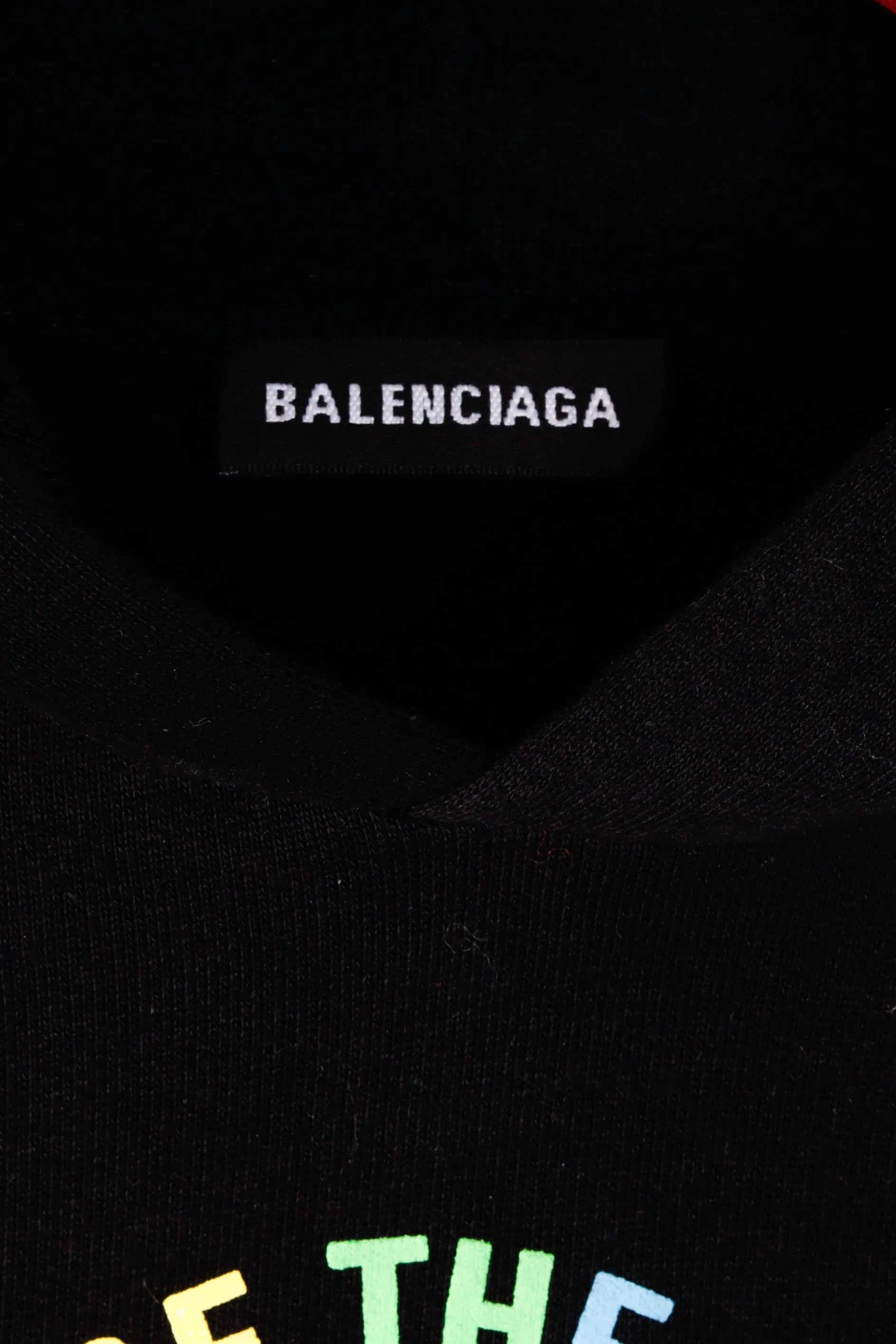 Balenciaga FW18 'You Are The World' Youth Hooded Sweatshirt Black (2018)
