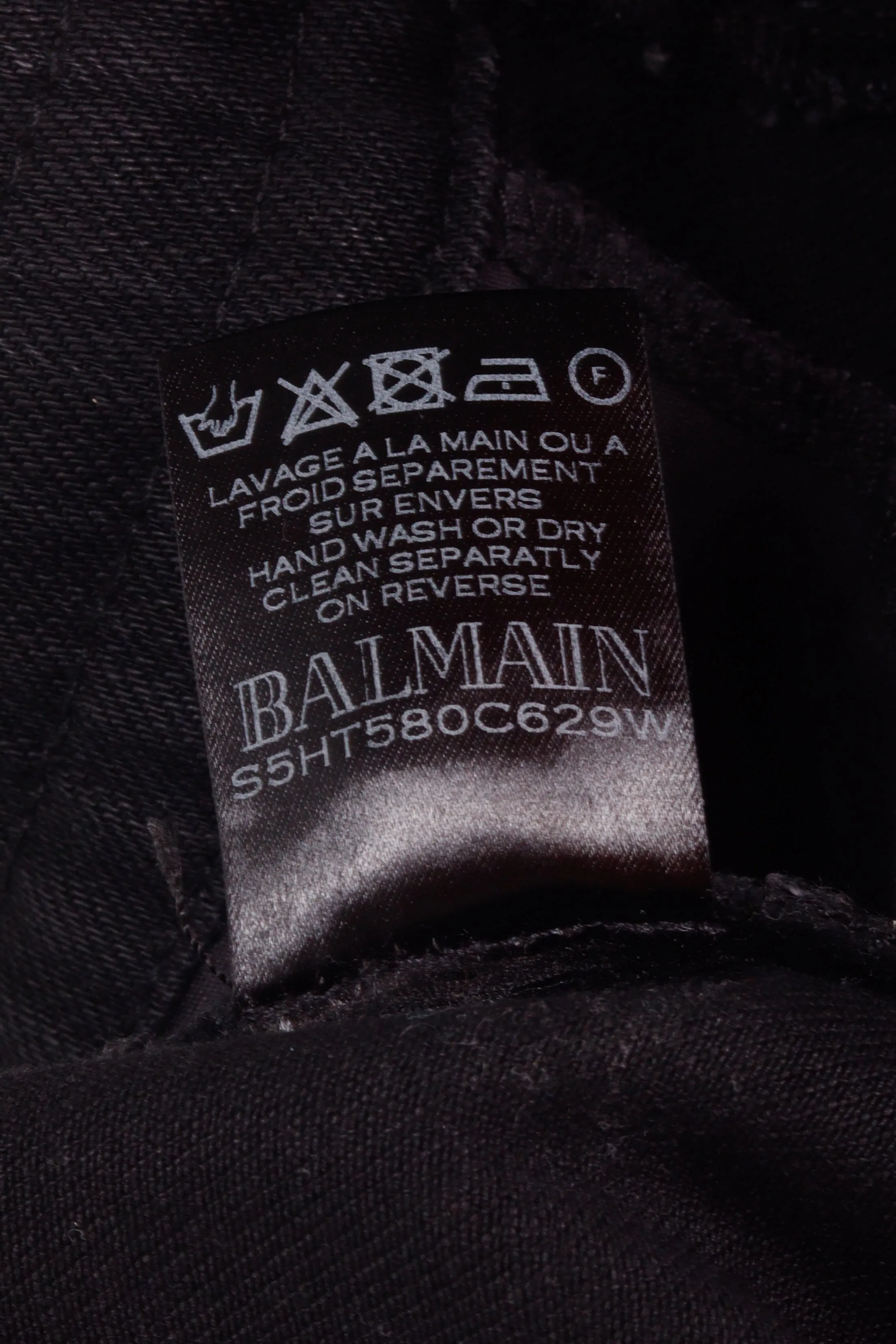 Balmain 'Waxed Biker Drawstring' Trouser Pants Black