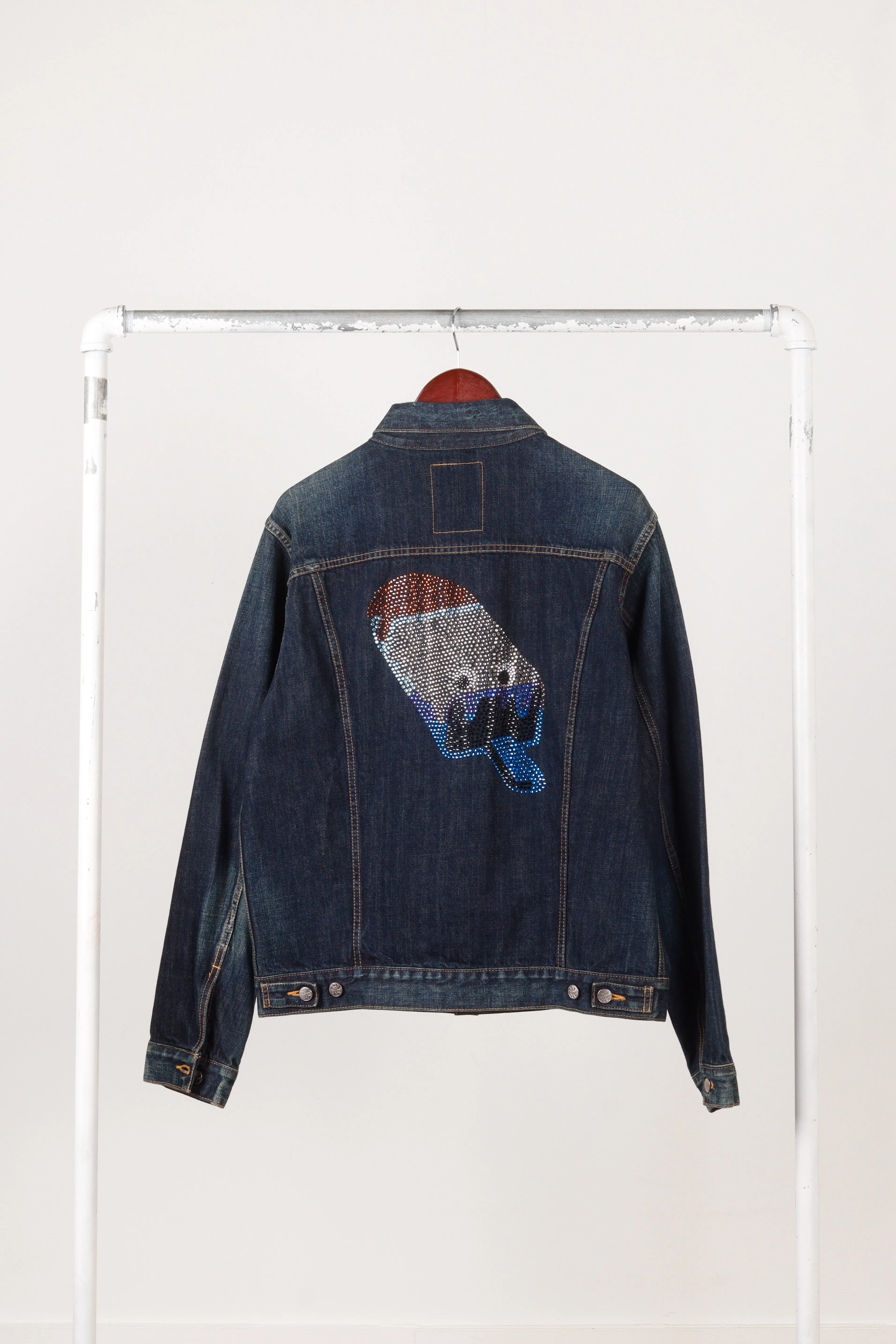 Billionaire Boys Club 'Swarovski Crystal Popsicle' Trucker Denim Jacket Indigo
