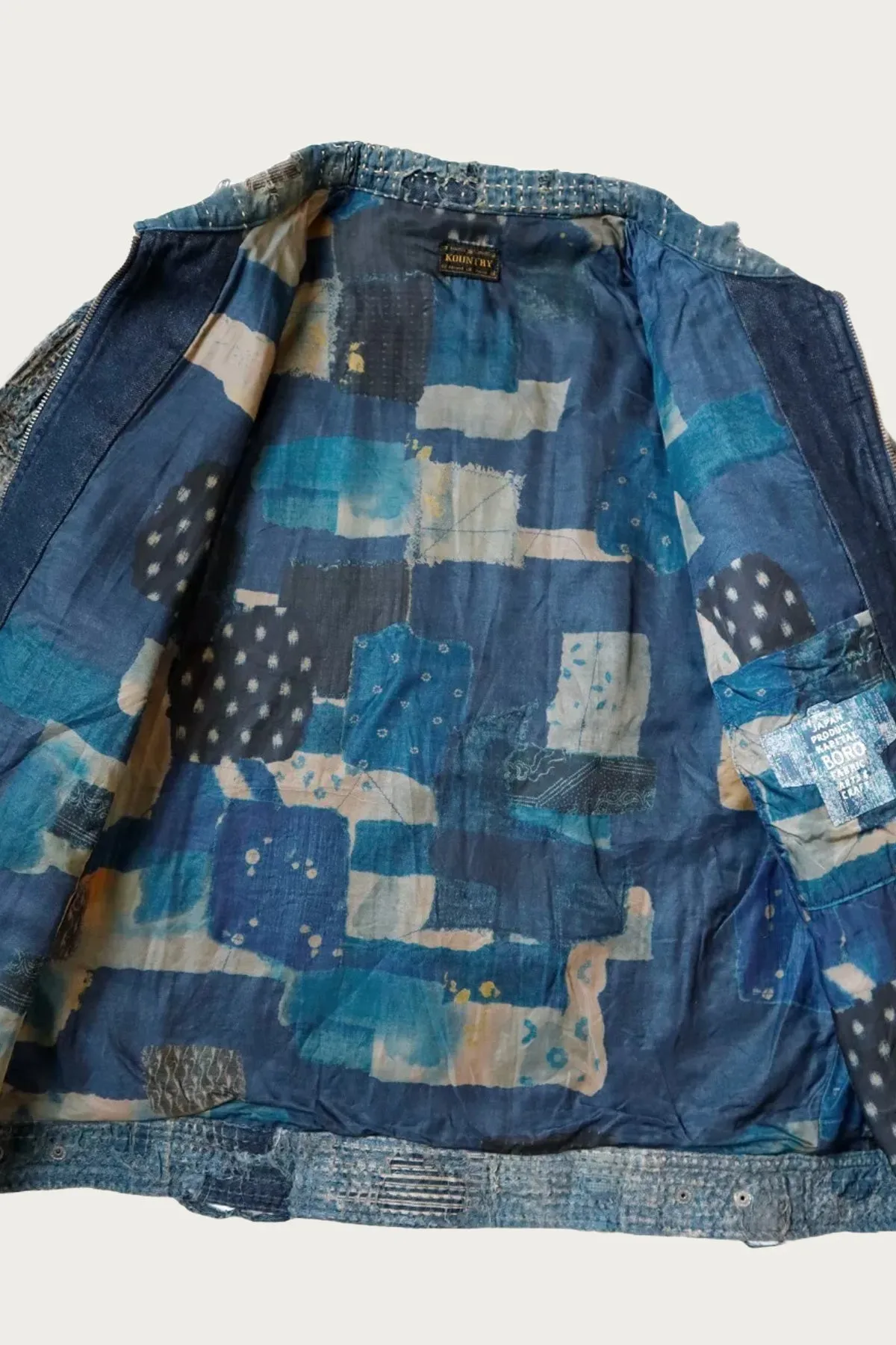 BORO ZIP UP Blouson (VIRGIN MARY) - Indigo