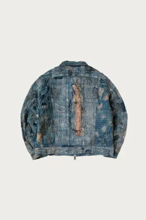 BORO ZIP UP Blouson (VIRGIN MARY) - Indigo