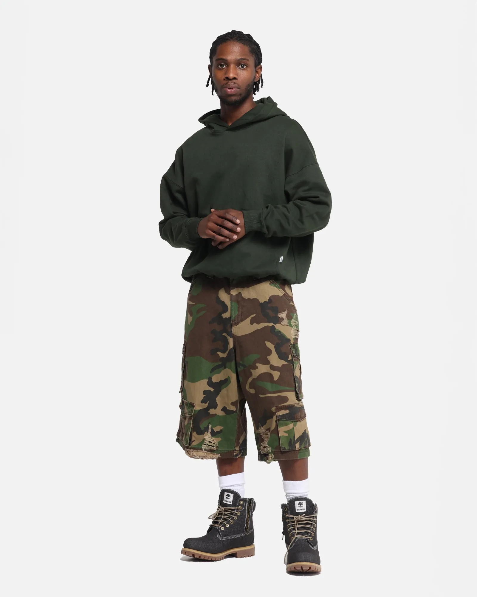 Carr Blanc Oversized Hoodie Dark Green