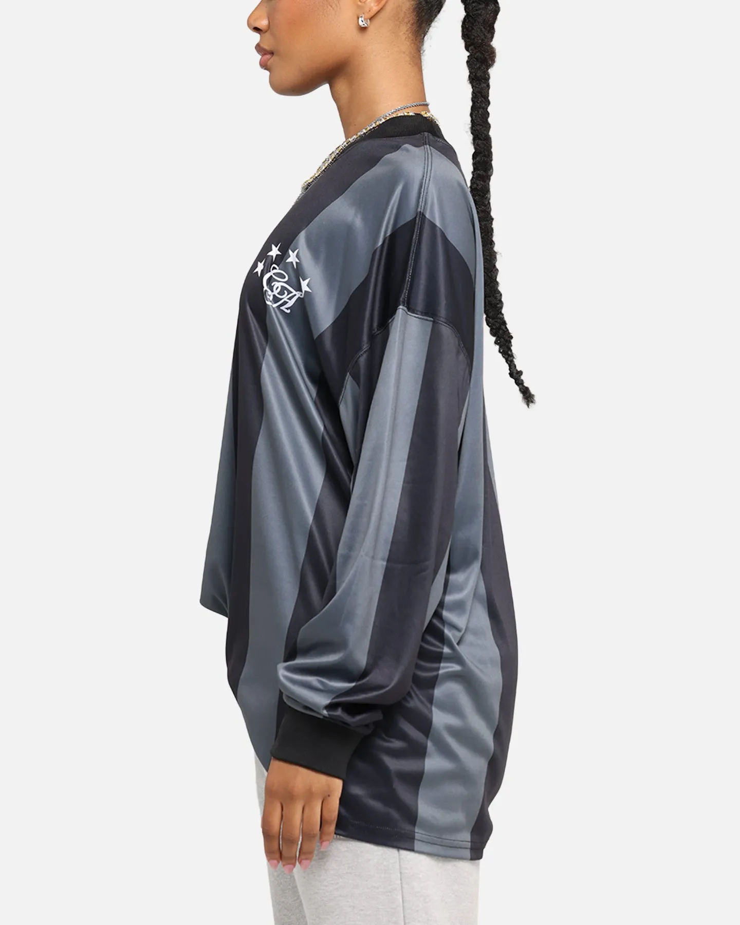 Carre Academy Oversized Long Sleeve T-Shirt Black/Grey
