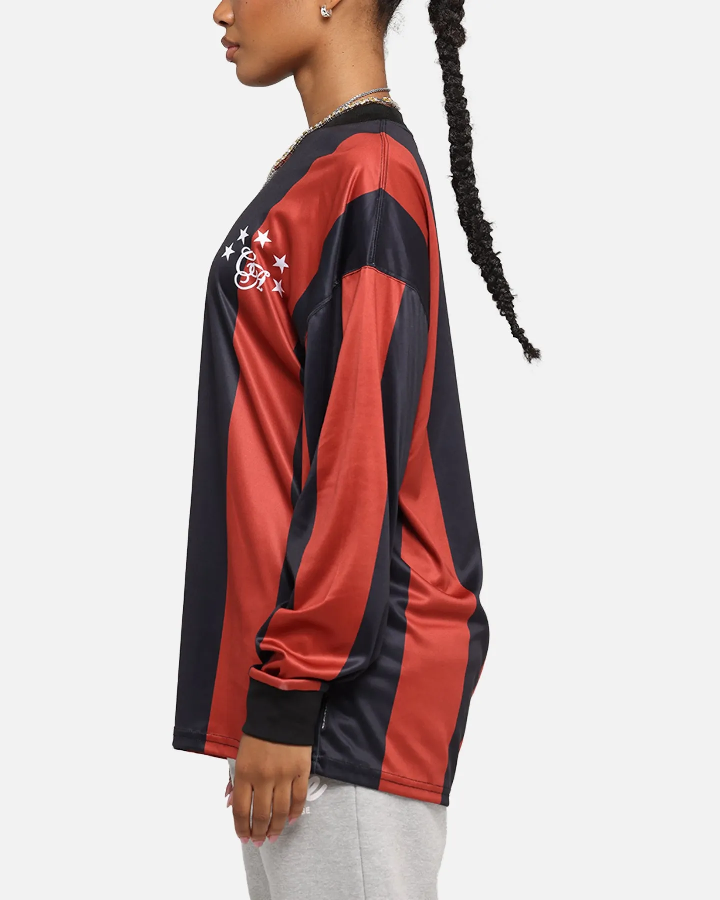 Carre Academy Oversized Long Sleeve T-Shirt Red/Black