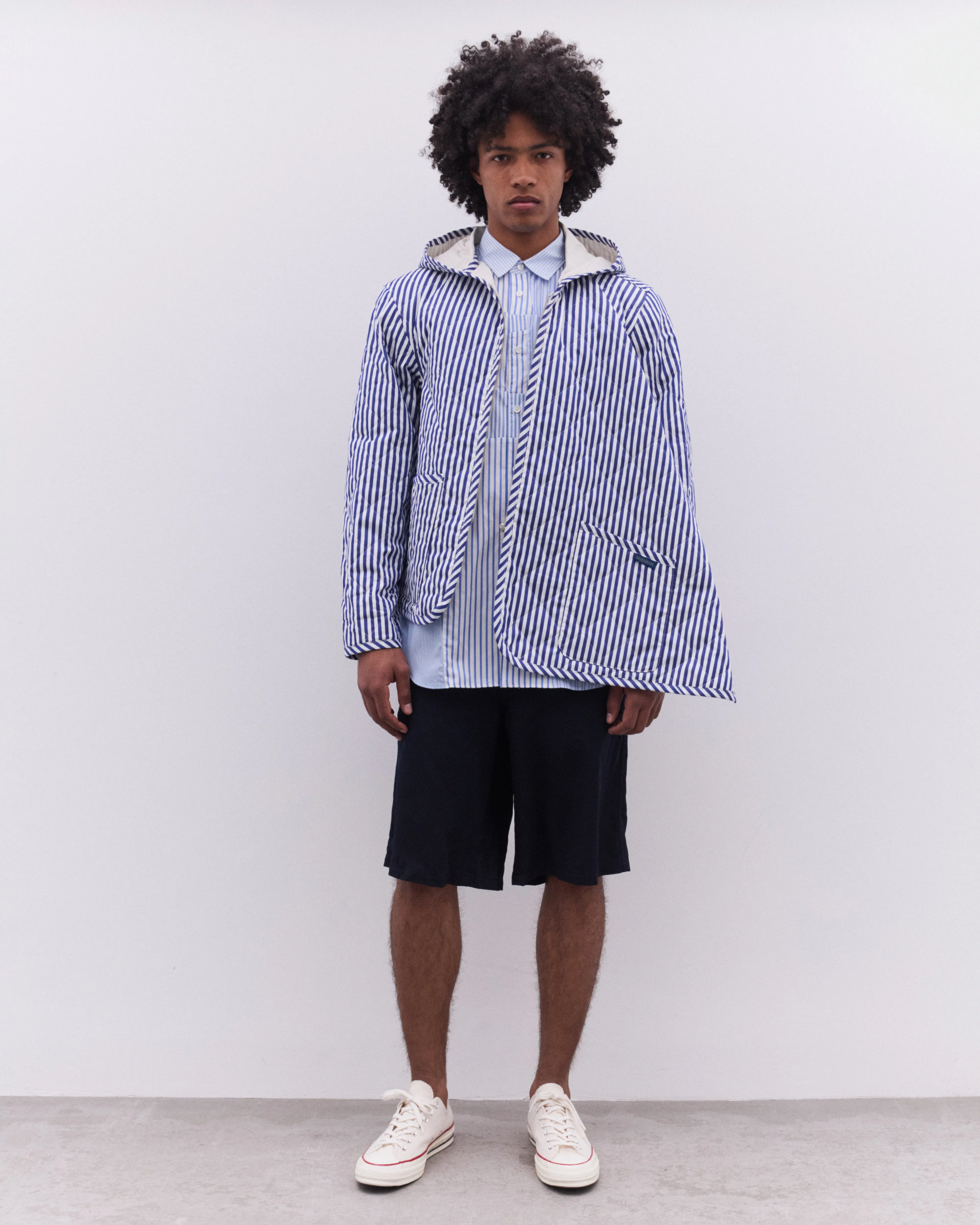 CDG Shirt - Men's Lavenham Asymmetric Striped Jacket - (Blue)