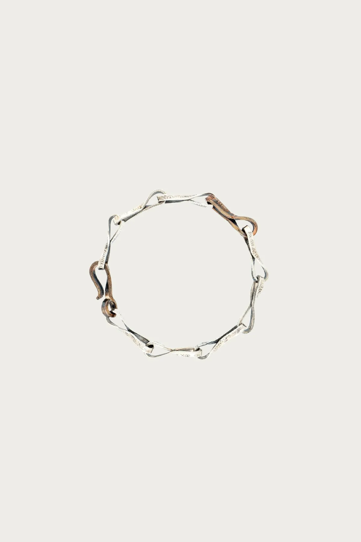 Dime and Penny Twist Chain Bracelet