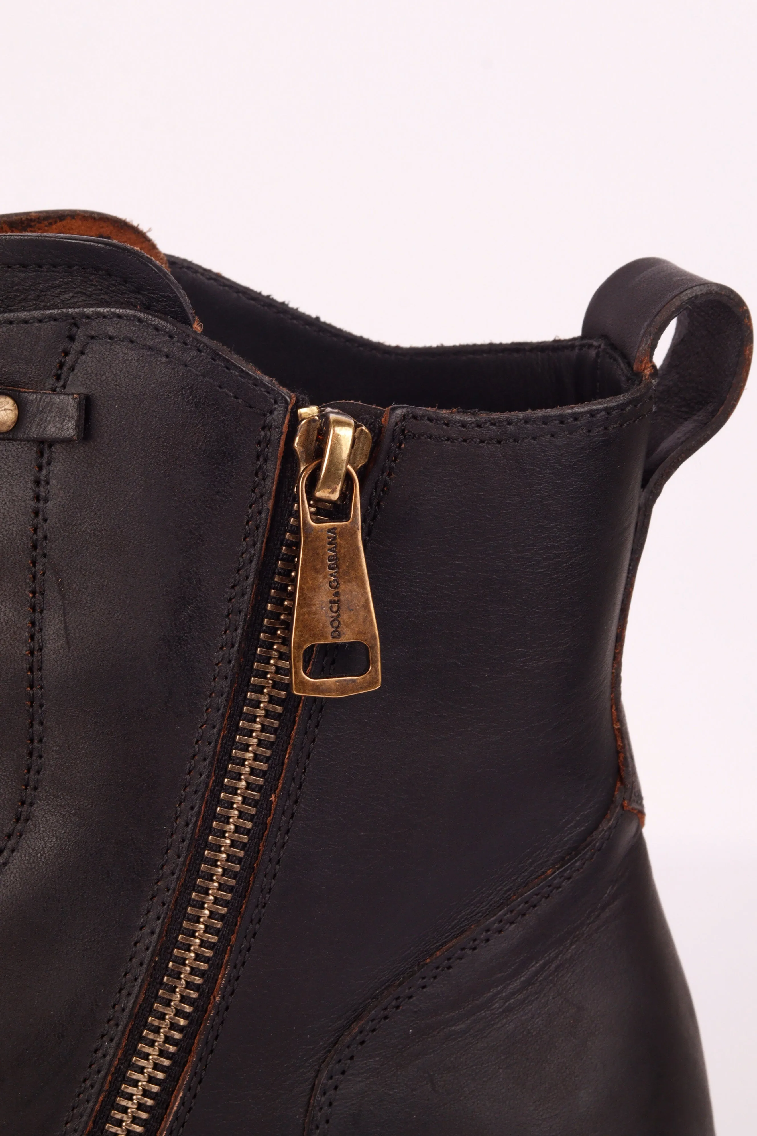 Dolce & Gabbana AW22 'Bernini Calfskin Leather' Boots Black (2022)