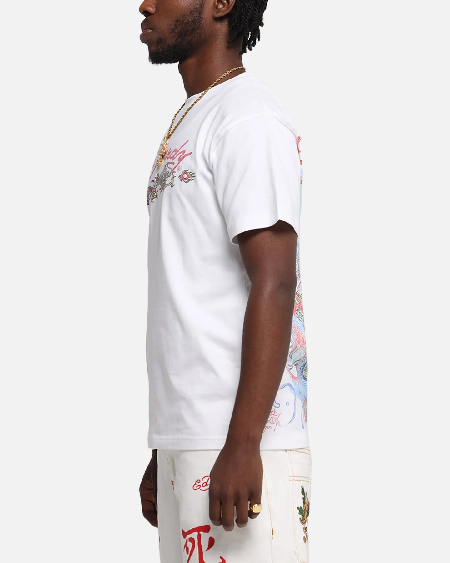 Ed Hardy Rising Dragon Vintage T-Shirt White