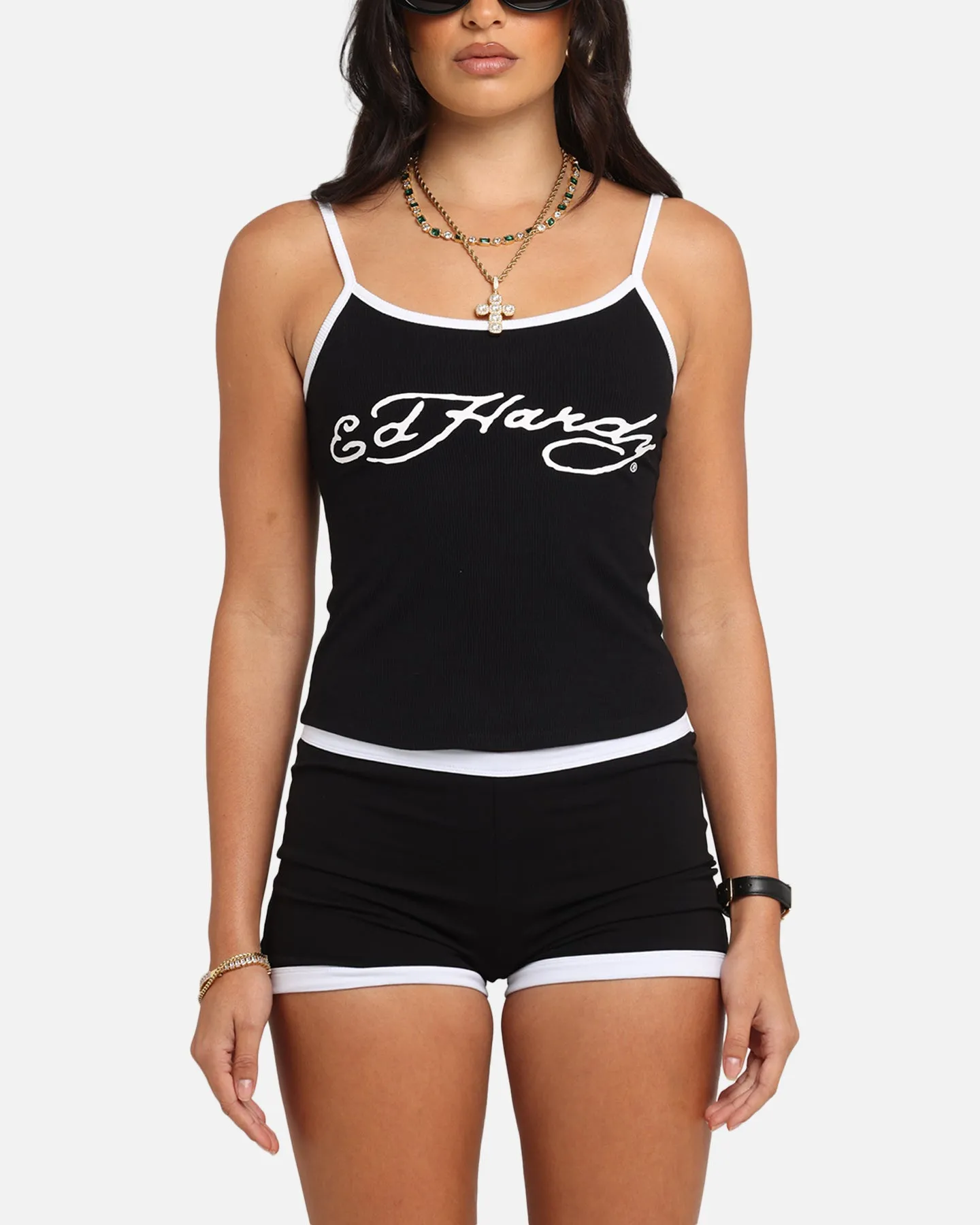 Ed Hardy Women's Logo Camo Singlet Black/White