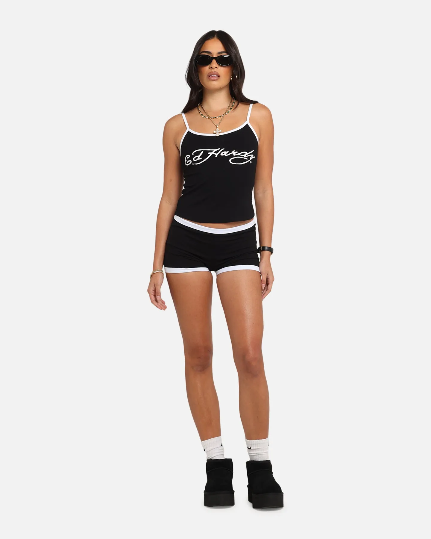 Ed Hardy Women's Logo Camo Singlet Black/White