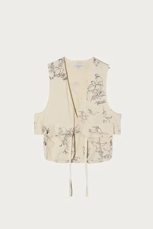 Fowl Vest - Natural Animal Print 6.5oz Flat Twill