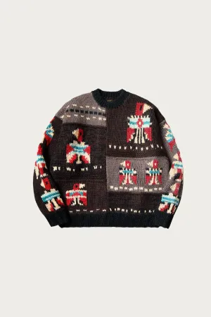 Hand Knit STD Cowichan Crew Sweater - Charcoal