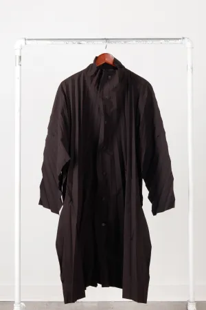 Issey Miyake Homme Pliss FW21 'Edge' Light Coat Black (2021)