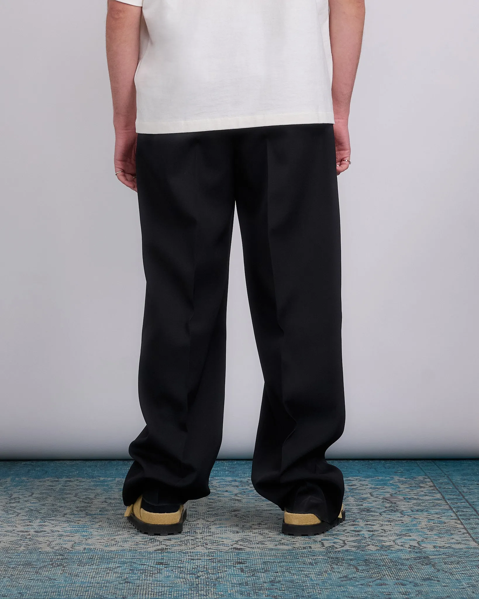 Jil Sander 14 AW 28 Sharp Wool Garbardine Trouser Black