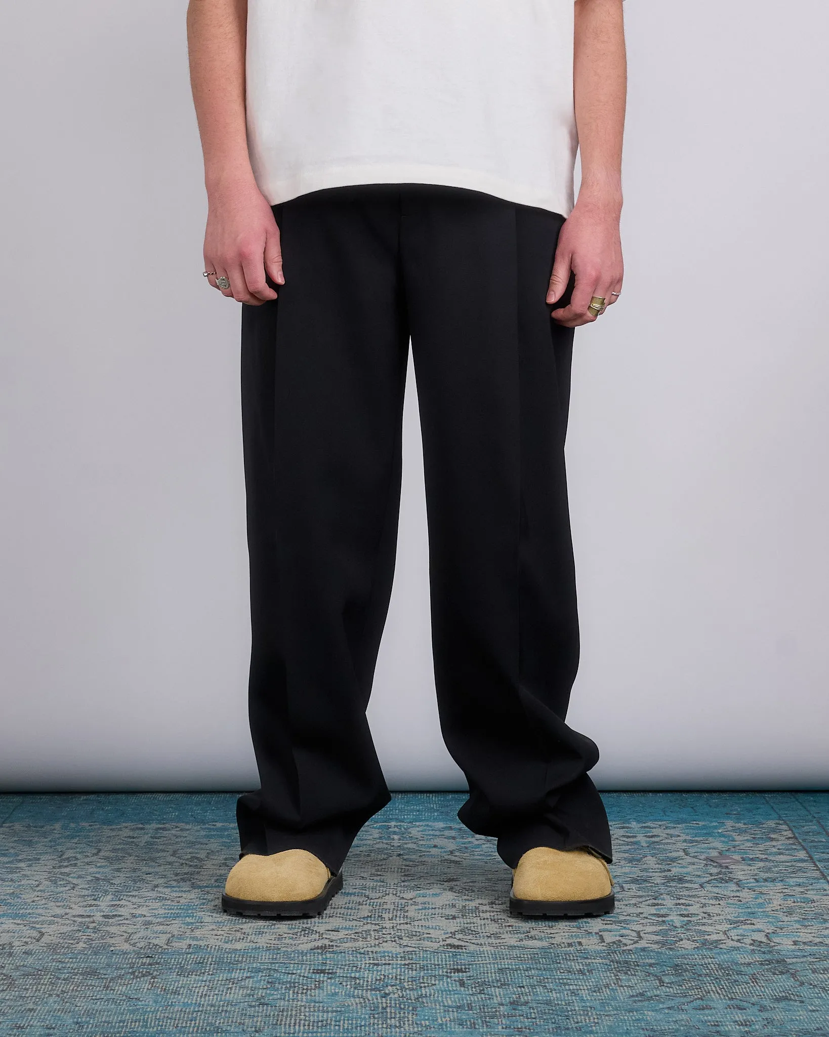 Jil Sander 14 AW 28 Sharp Wool Garbardine Trouser Black
