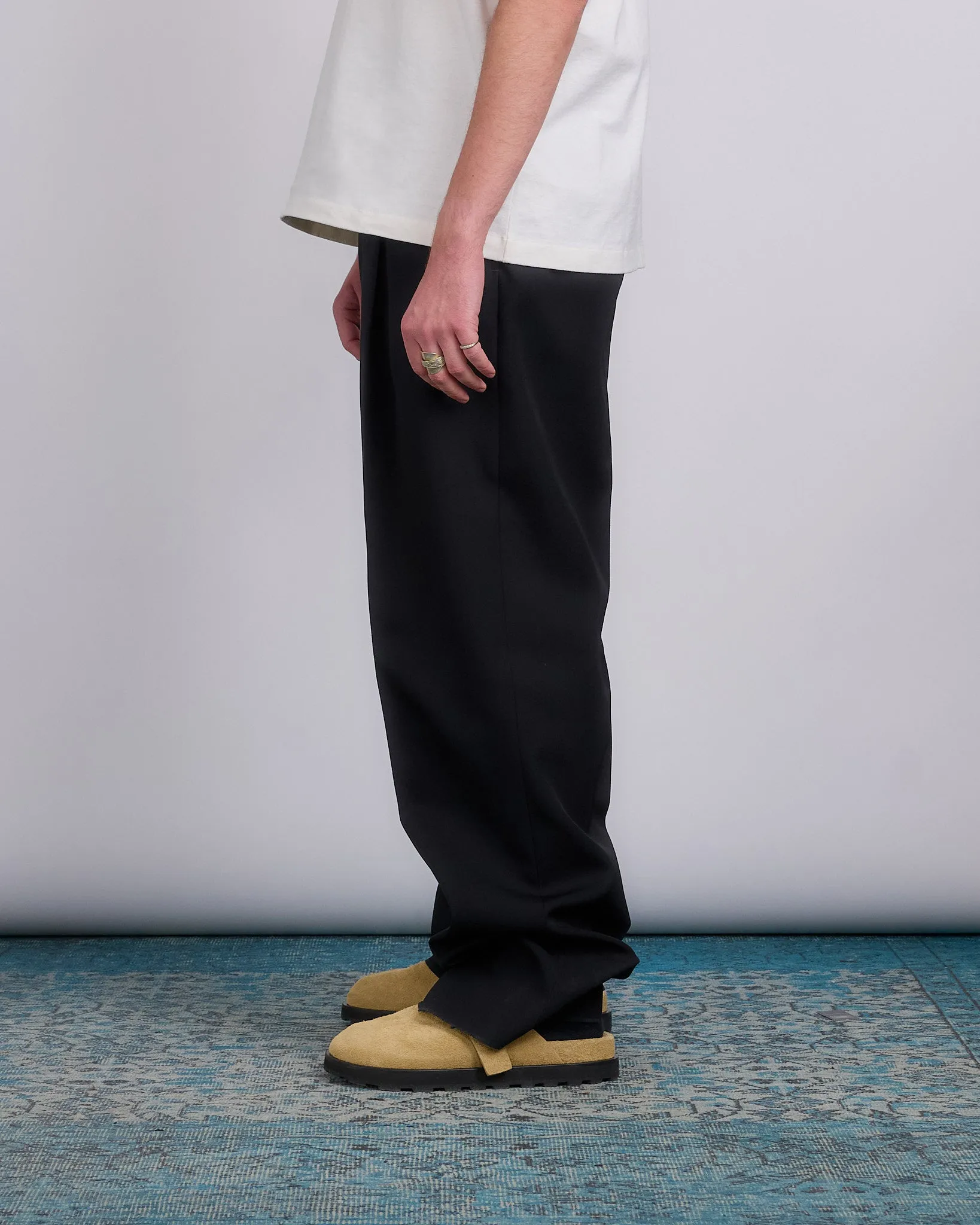 Jil Sander 14 AW 28 Sharp Wool Garbardine Trouser Black