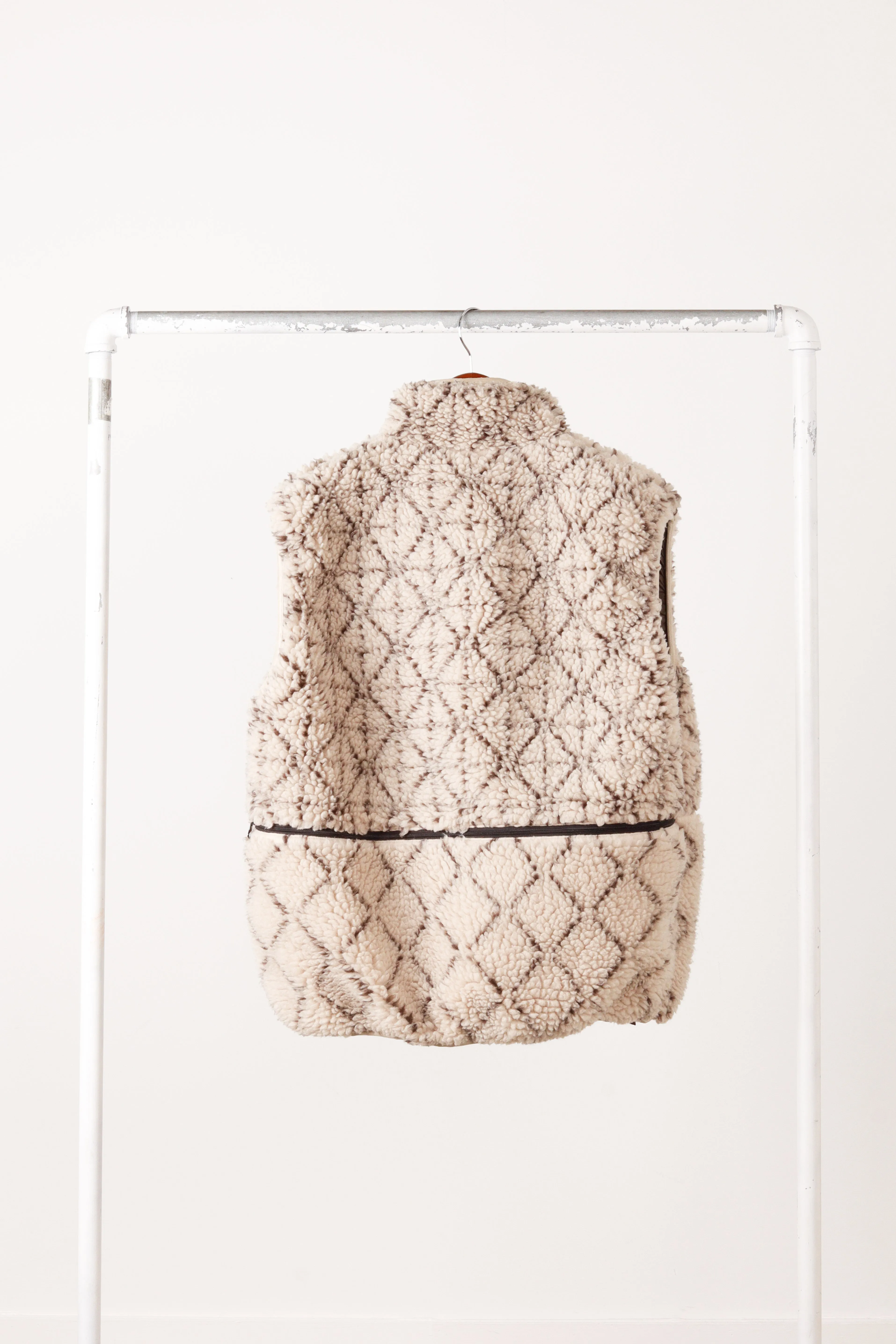 Kapital FW21 Do-Gi Sashiko Boa' Reversible Fleece Vest Ecru (2021)