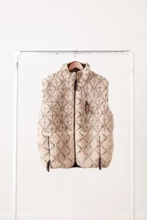 Kapital FW21 Do-Gi Sashiko Boa' Reversible Fleece Vest Ecru (2021)