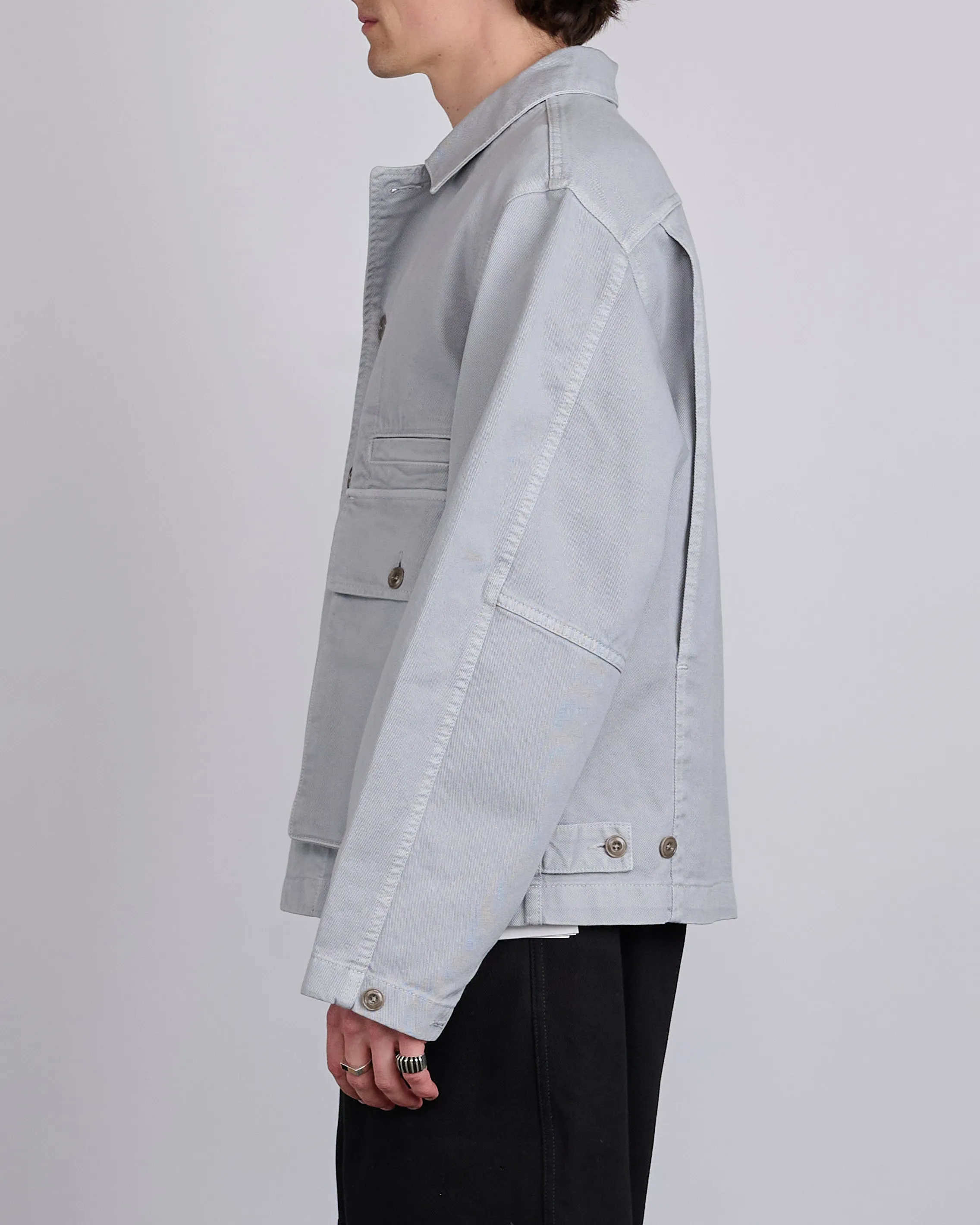 LEMAIRE Boxy Jacket Heavy Snowy Denim Blue Grey