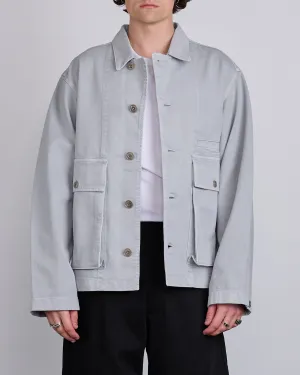 LEMAIRE Boxy Jacket Heavy Snowy Denim Blue Grey