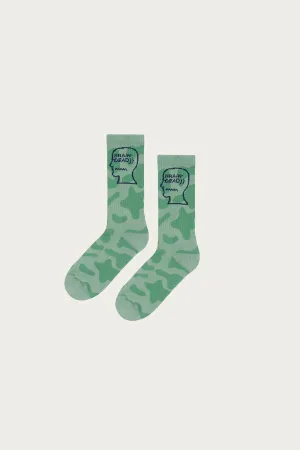 Logohead Crew Socks - Green Cow