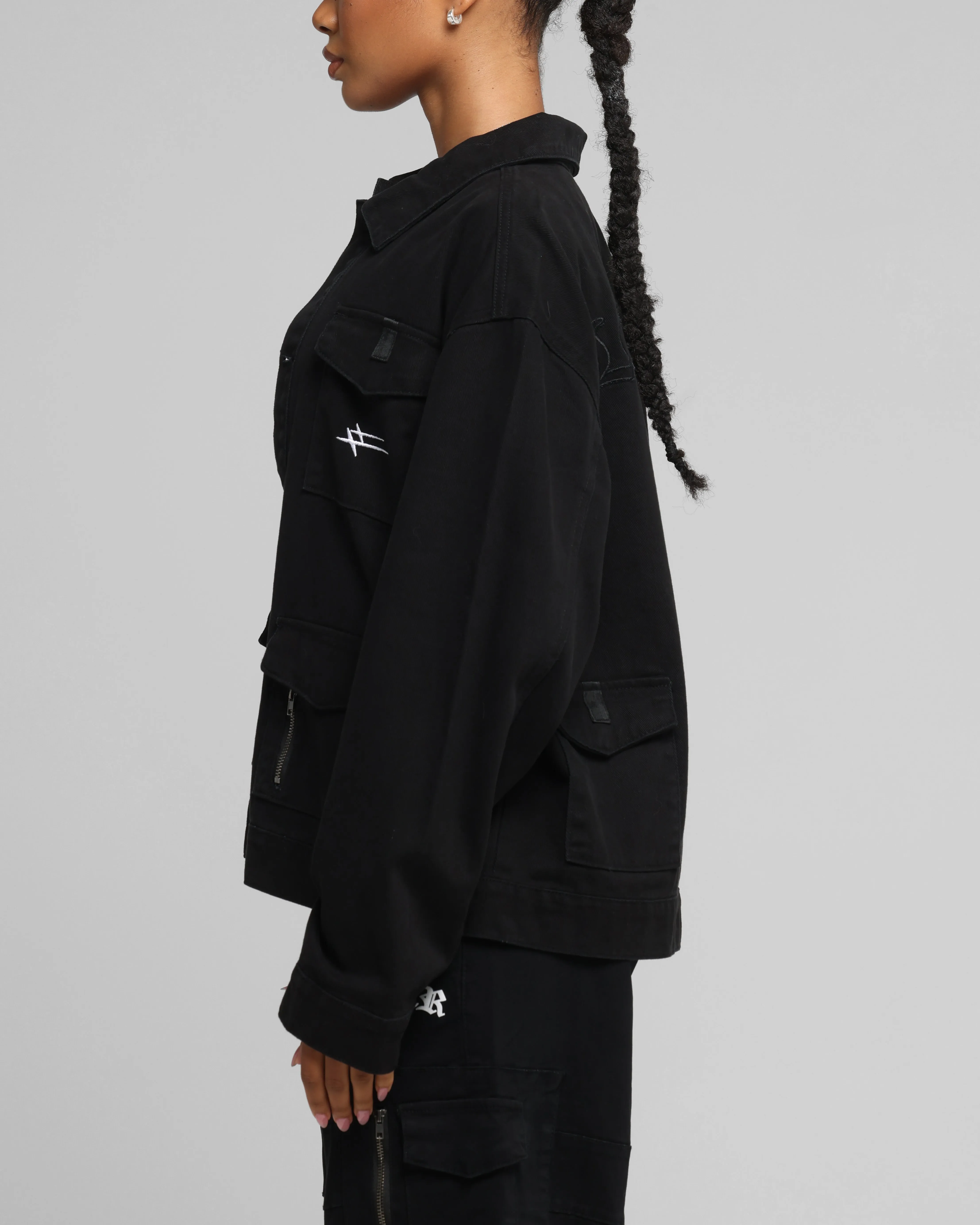 Loiter Combat Utility Jacket Washed Black