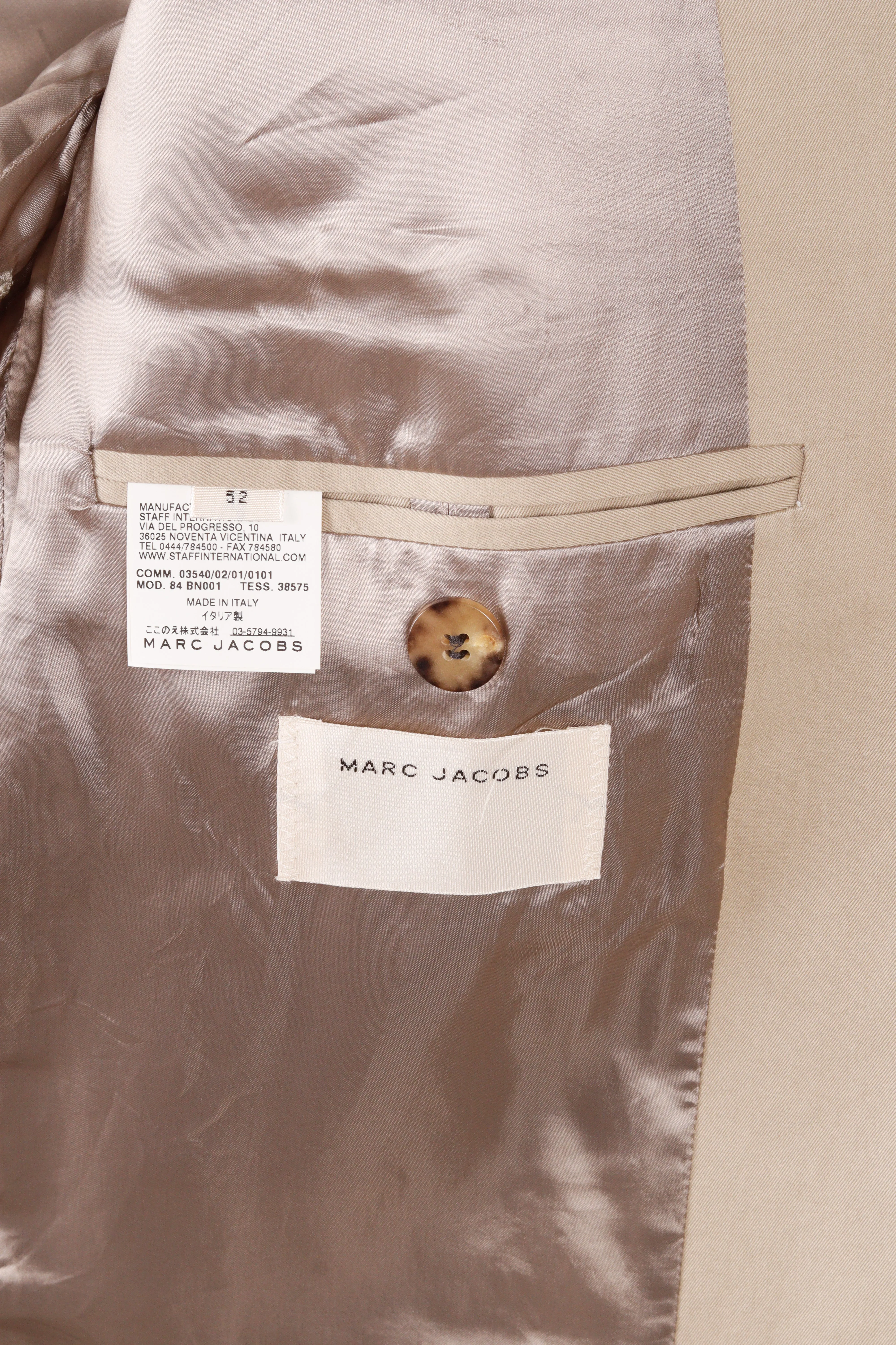 Marc Jacobs 2000's '2-Piece' Mens Suit Beige