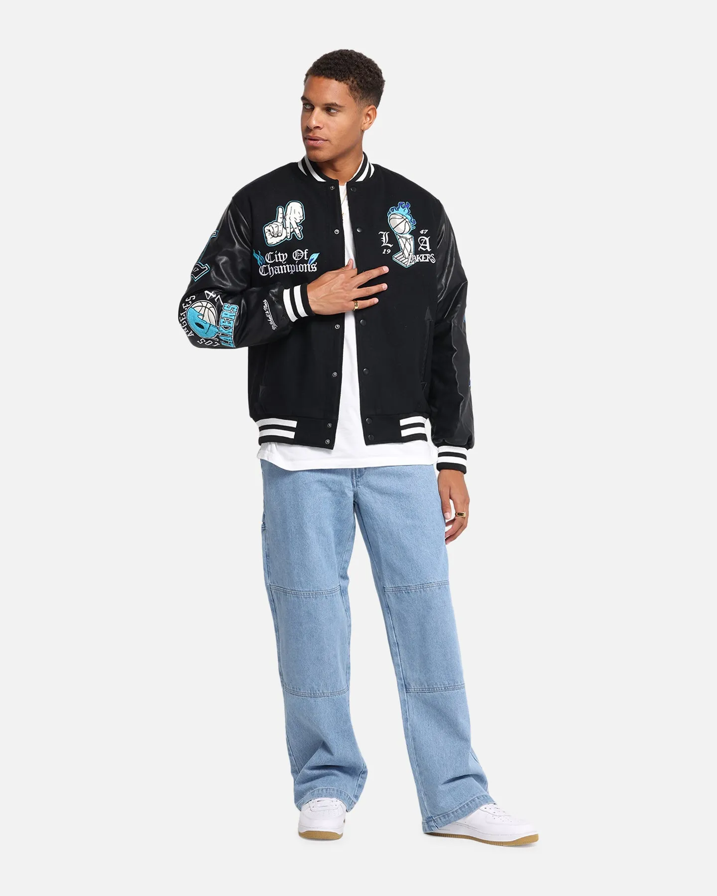 Mitchell & Ness Los Angeles Lakers City Of Champions Varsity Jacket Black