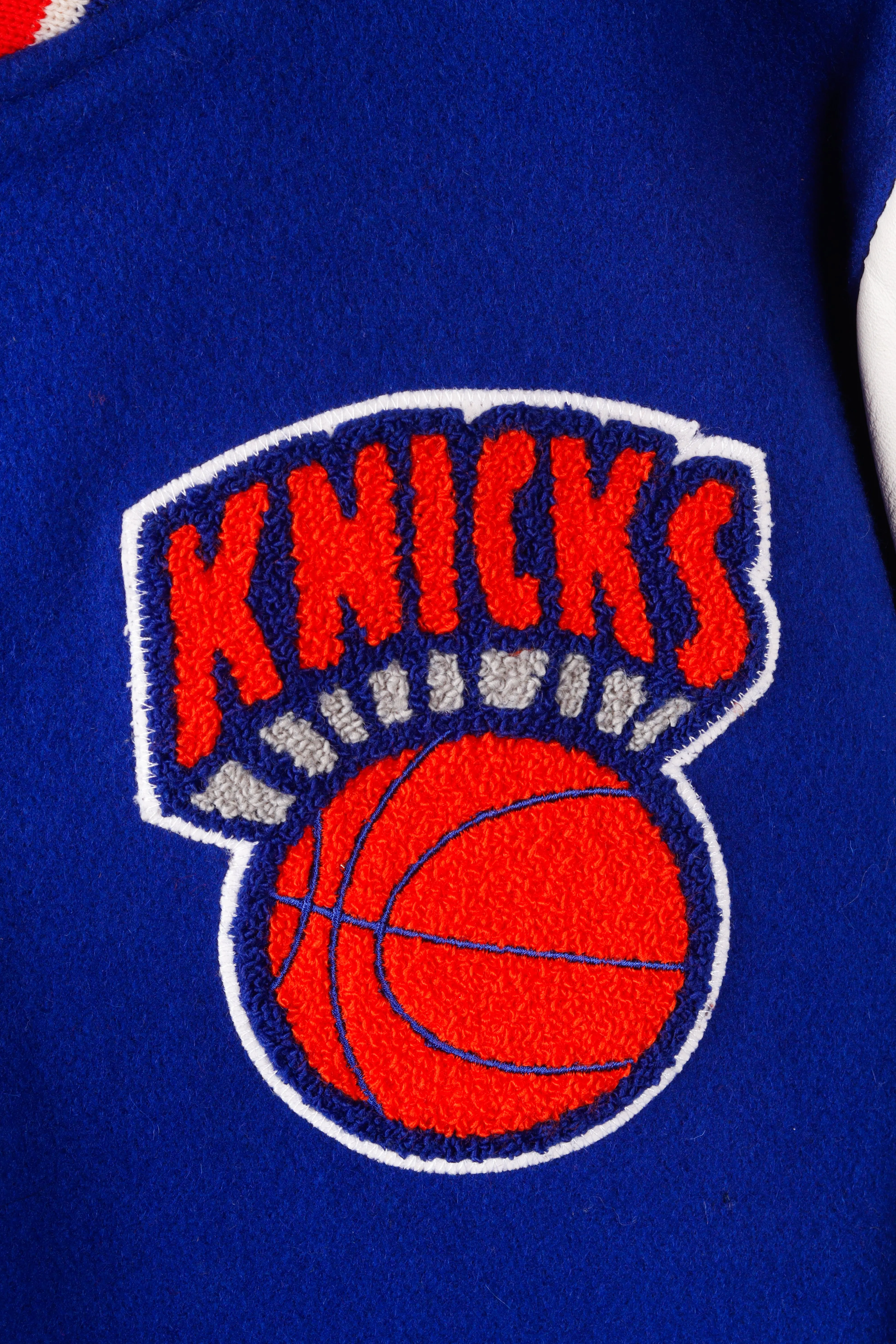 Mitchell & Ness 'New York Knicks Classic Logo' Varsity Leather Jacket