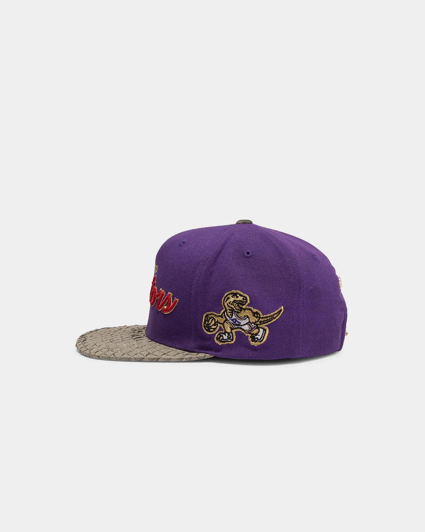 Mitchell & Ness Toronto Raptors Lux Carp Script HWC Snapback Purple/Grey