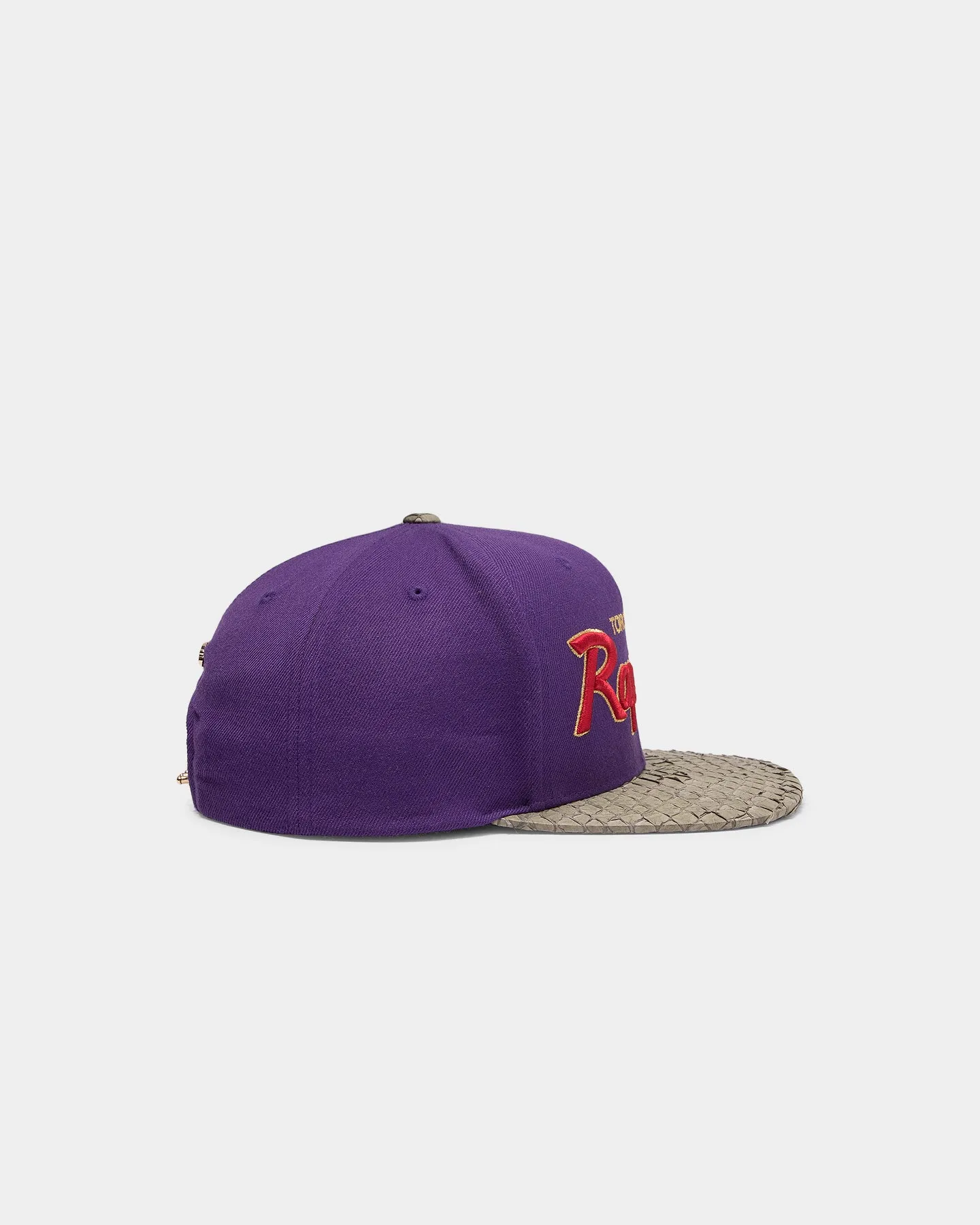 Mitchell & Ness Toronto Raptors Lux Carp Script HWC Snapback Purple/Grey