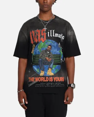 Nas The World Is Yours T-Shirt Washed Black