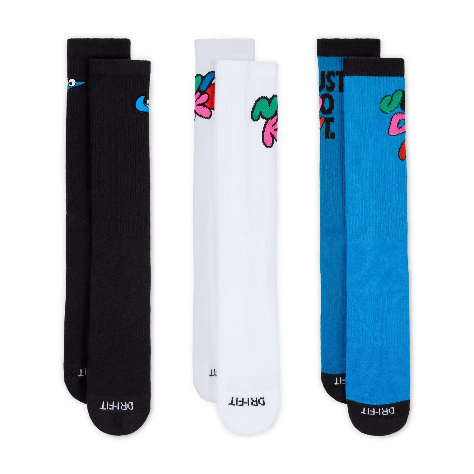 Nike SB Everyday Plus Cushioned Crew Socks Eyes Assorted 3pk
