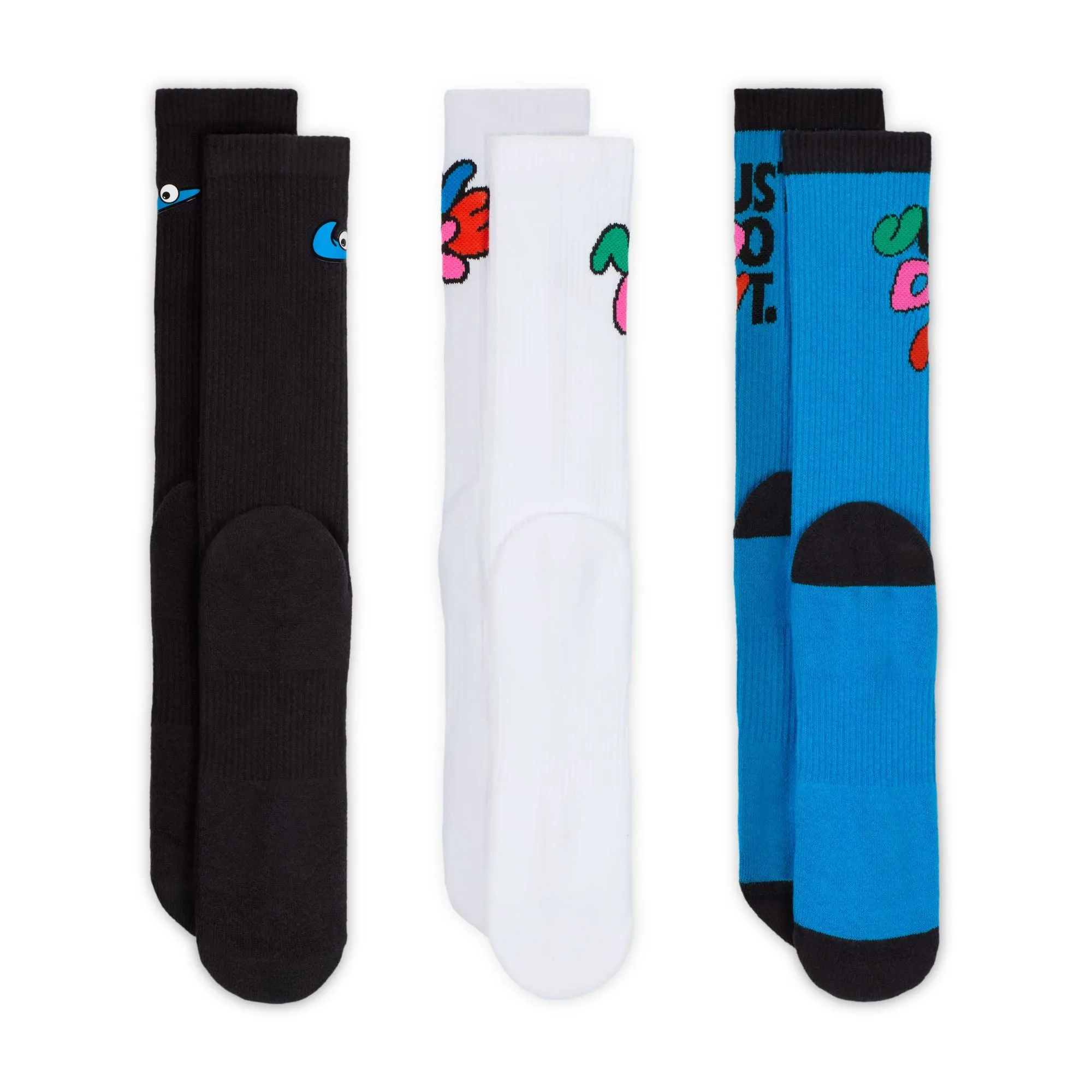 Nike SB Everyday Plus Cushioned Crew Socks Eyes Assorted 3pk