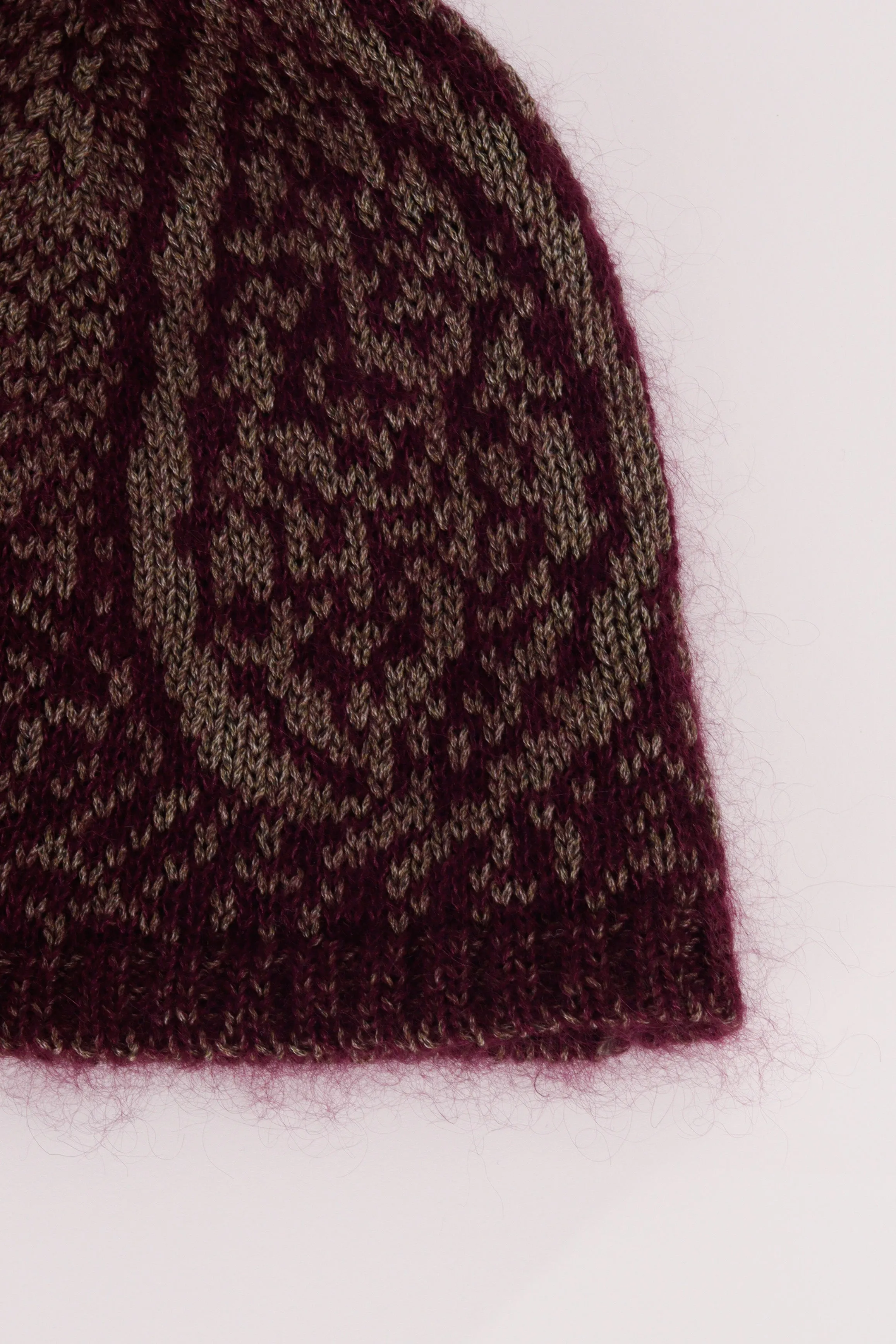 paria /FARZANEH FW23 'Mohair Graphic' Beanie Burgundy (2023)
