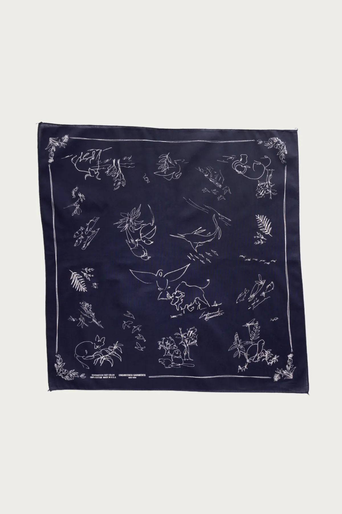 Printed Bandana - Navy/Animal