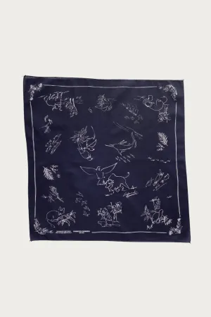 Printed Bandana - Navy/Animal