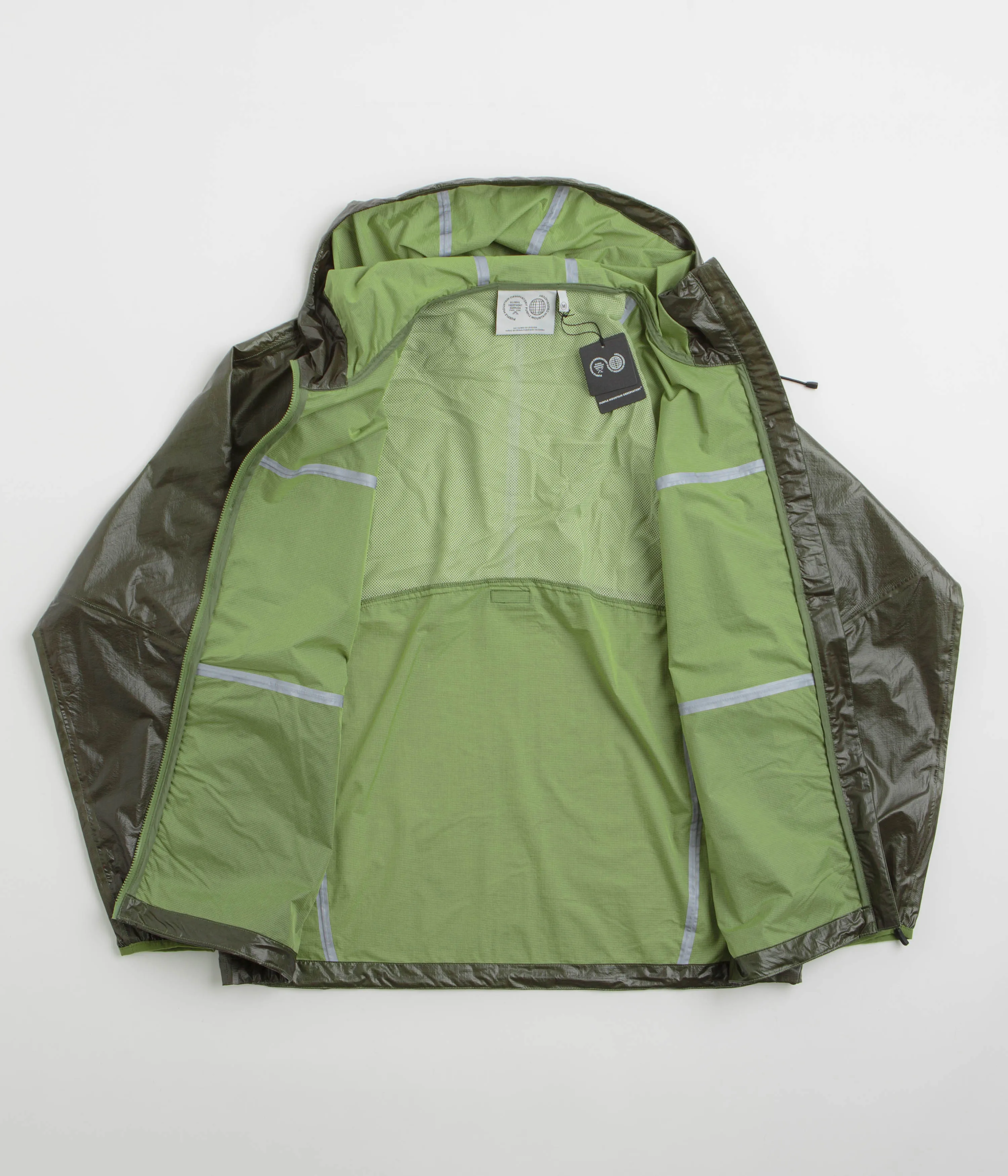 Purple Mountain Observatory Heatreactive Breeze Jacket - Khaki / Lime