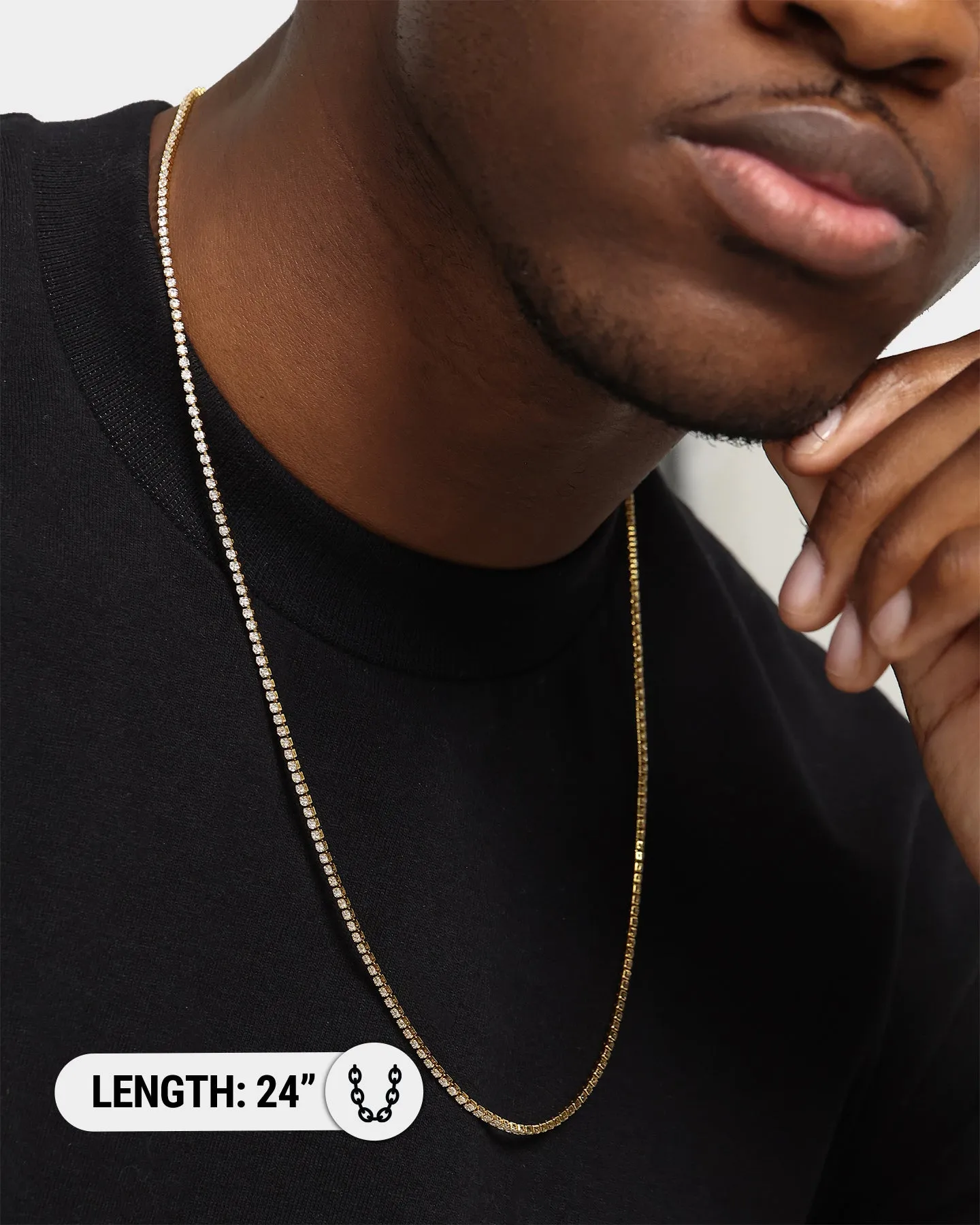 Saint Morta Micro 24 Tennis Necklace Gold Plated