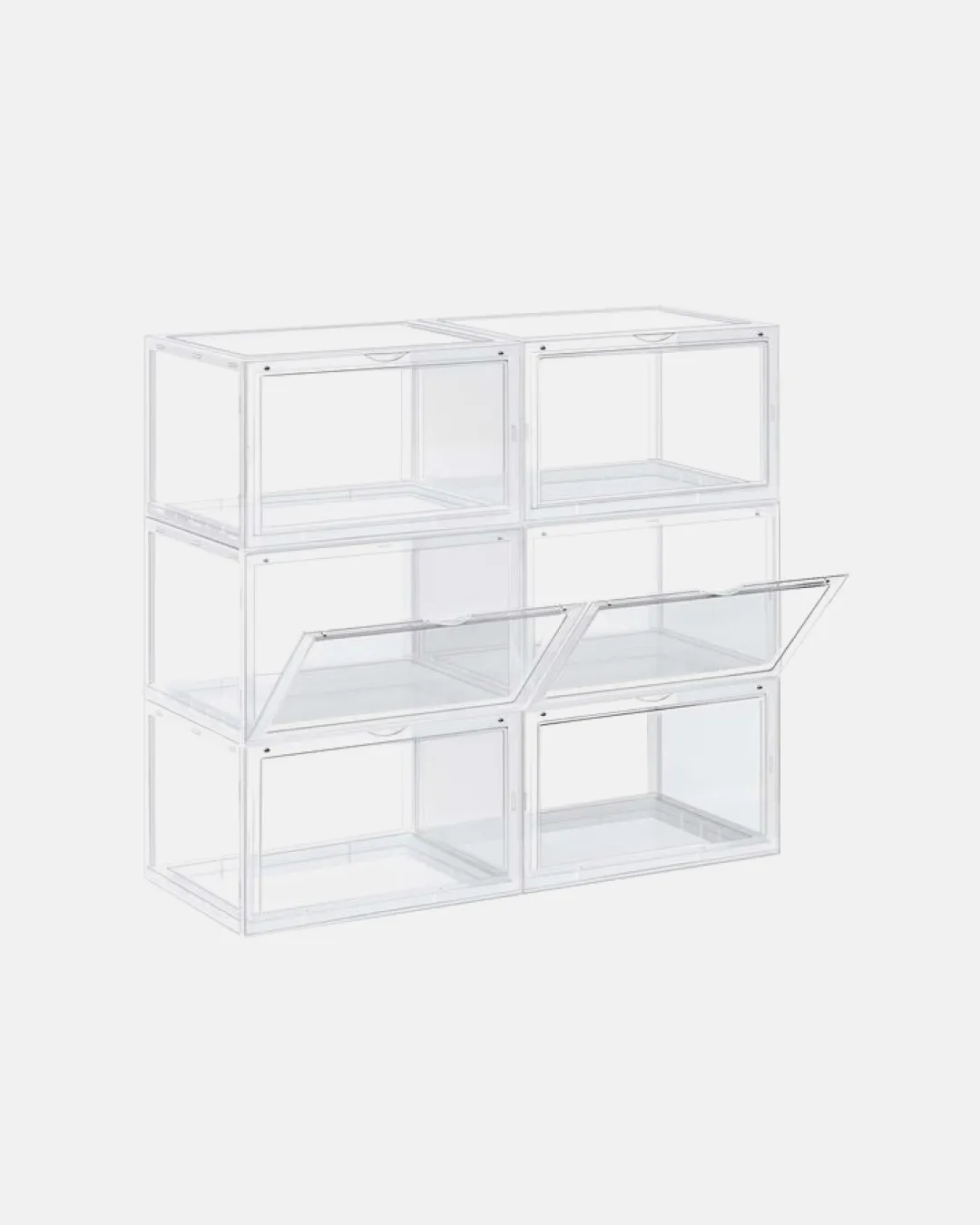 Set of Stackable Clear Shoe Boxes