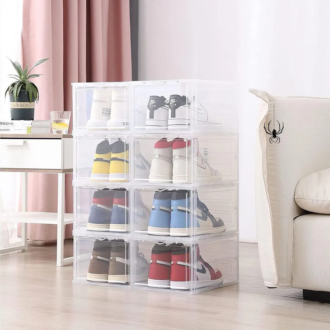 Set of Stackable Clear Shoe Boxes