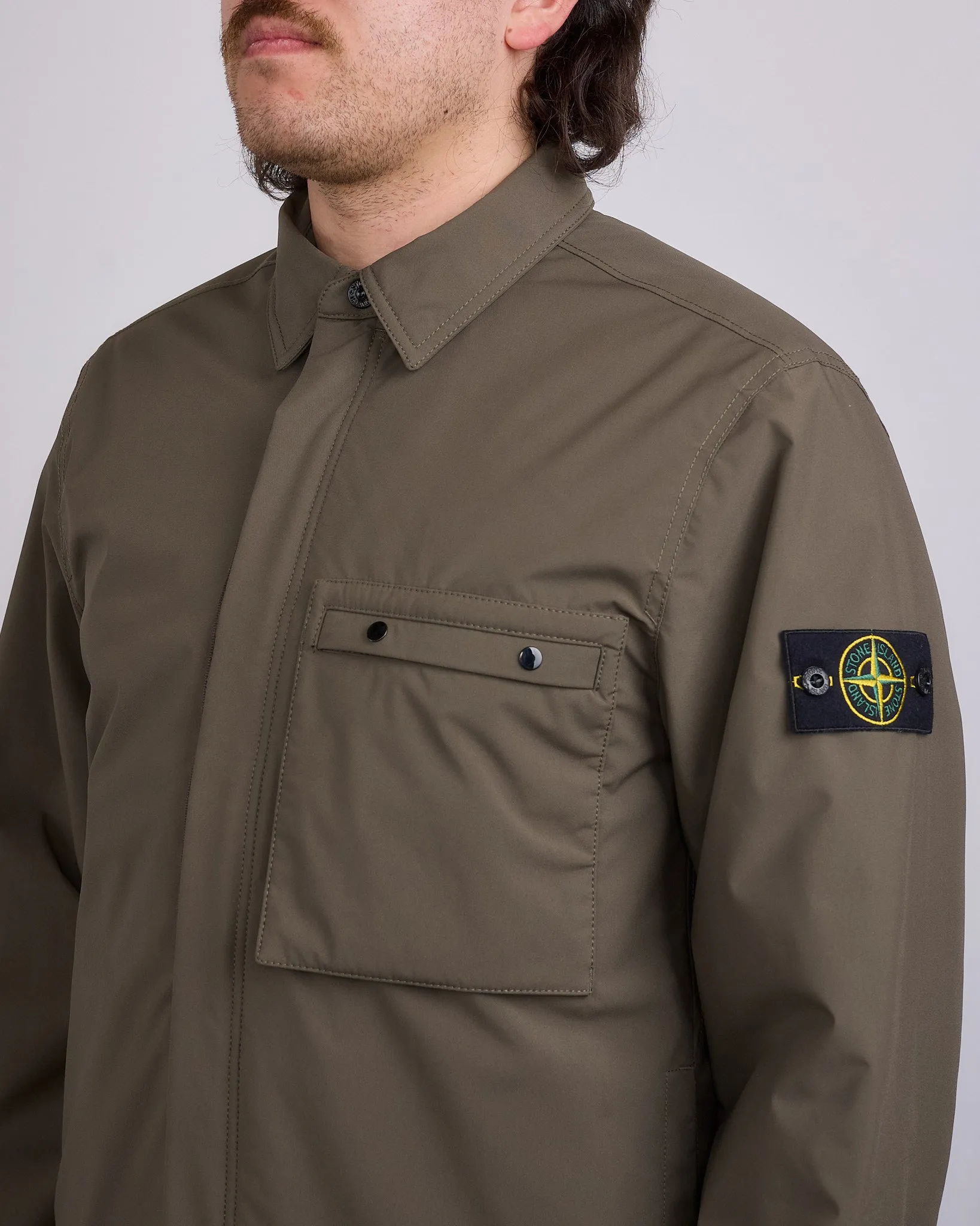 Stone Island Primaloft Softshell Chore Coat Military Green