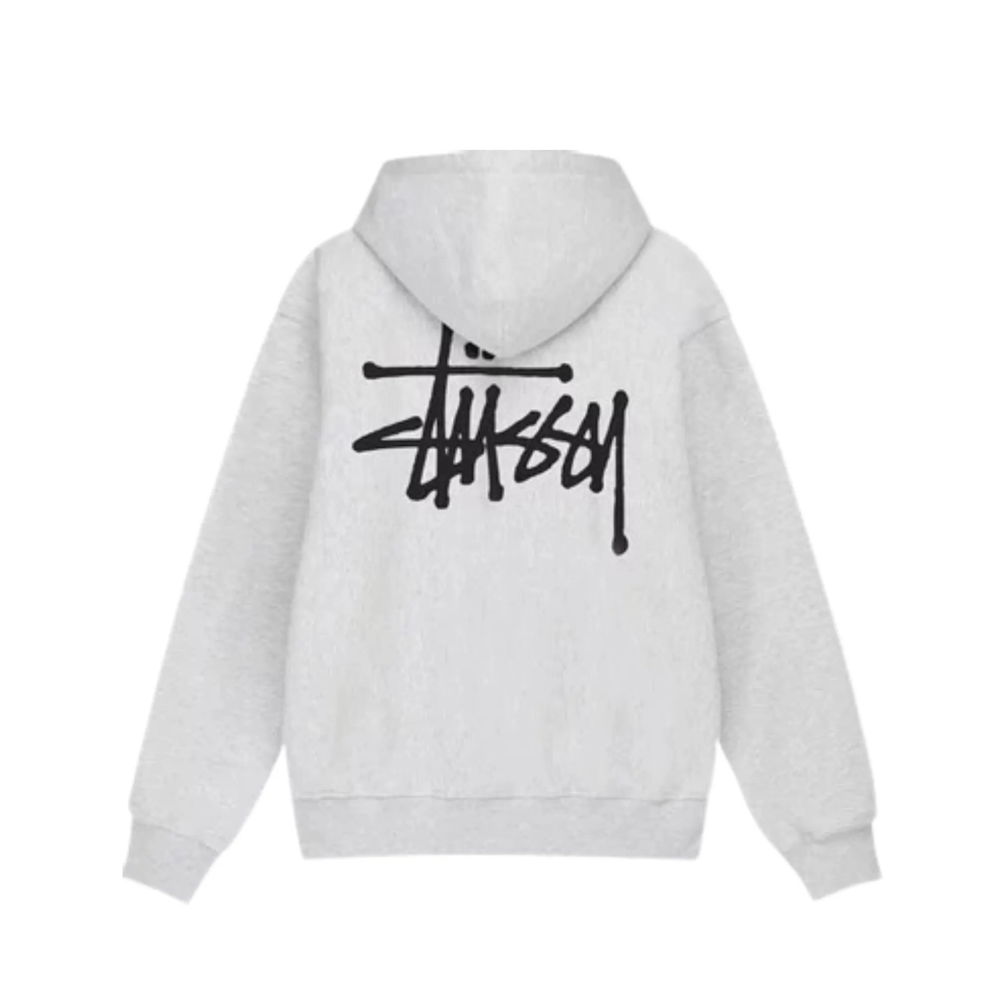 Stssy Basic Zip Hoodie Ash Heather