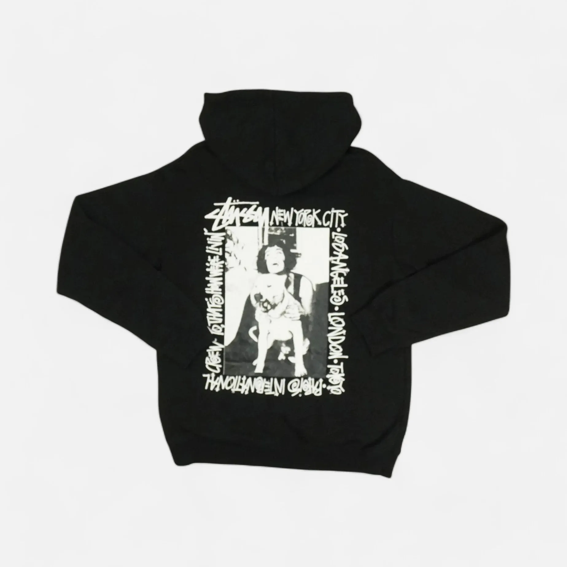 Stssy Black Woman and Dog Graphic Stssy Hoodie