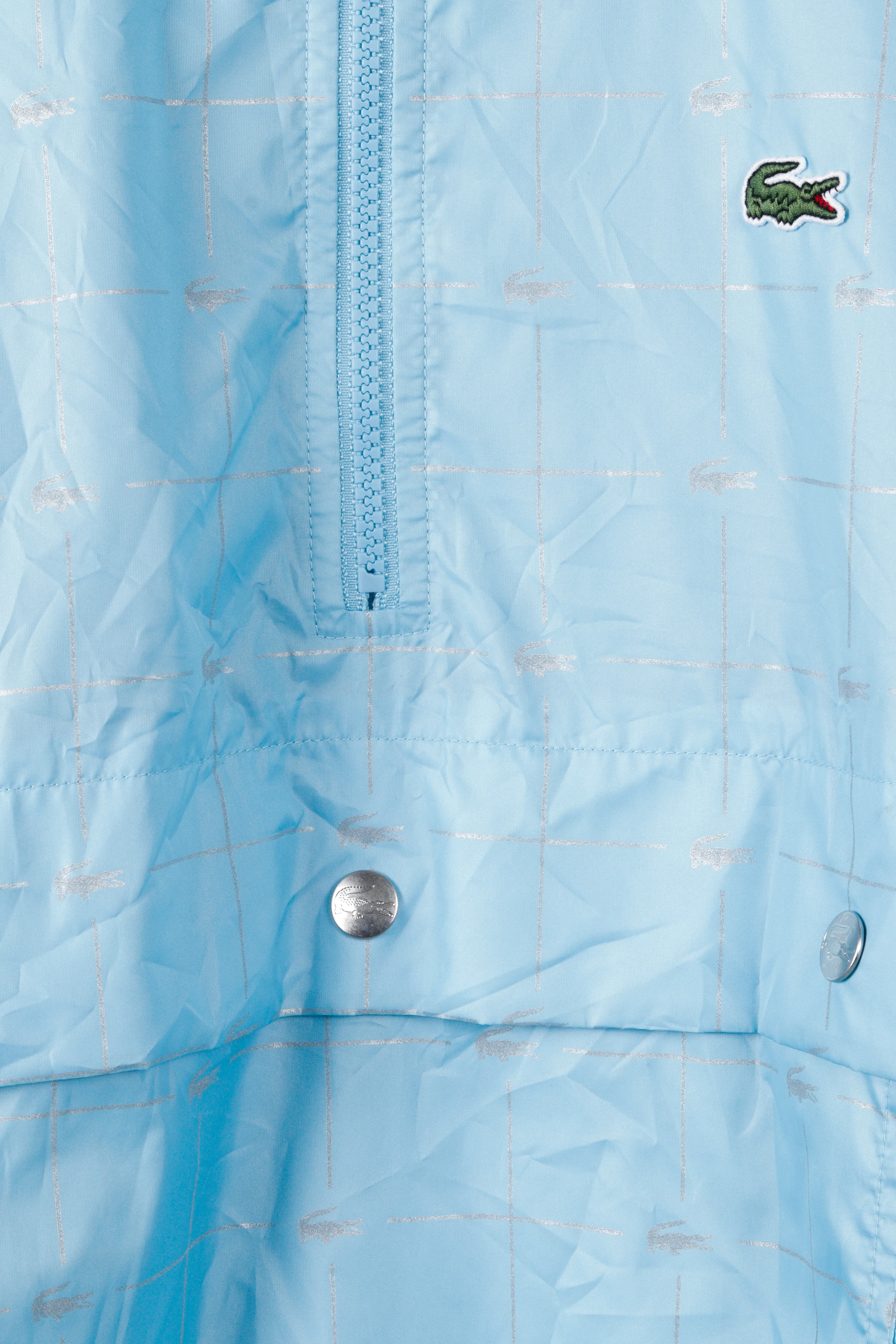 Supreme x Lacoste SS18 'Reflective Grid Nylon' Anorak Jacket Blue (2018)