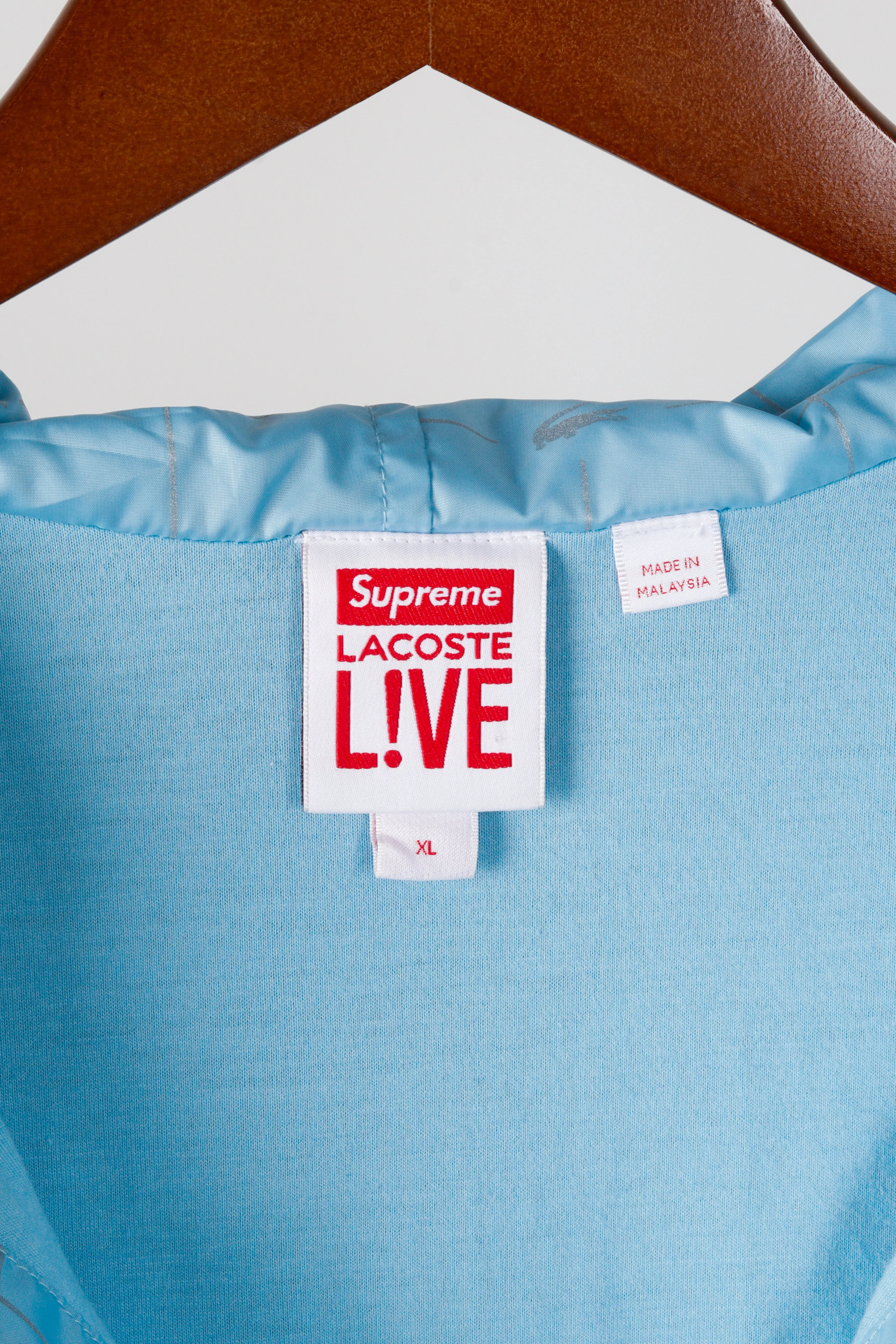 Supreme x Lacoste SS18 'Reflective Grid Nylon' Anorak Jacket Blue (2018)