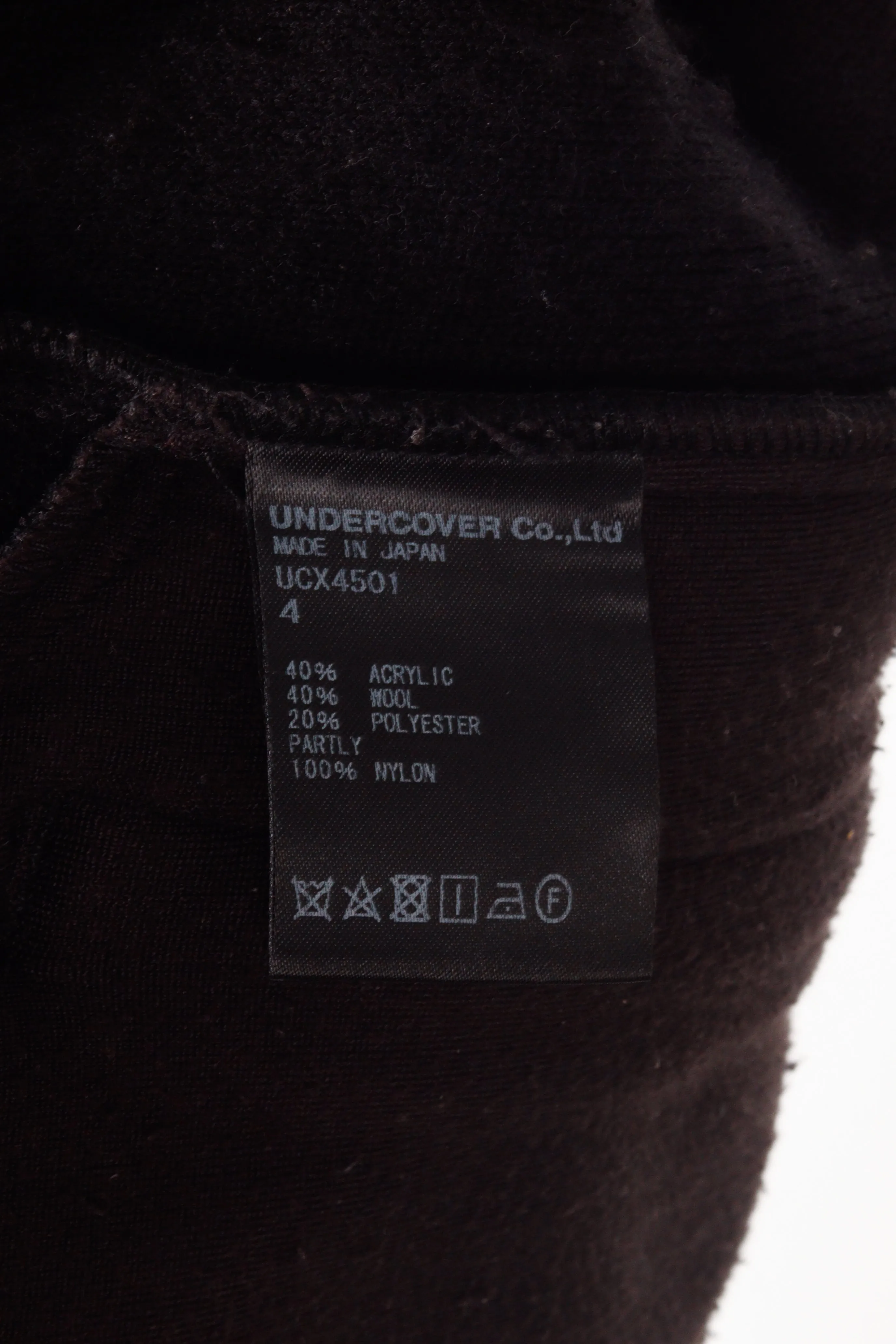 UNDERCOVER FW19 'Nylon Wool' Fleece Pants Black (2019)
